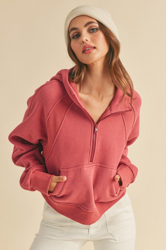 Drea Half - Zip Hoodie - RaeLynns Boutique