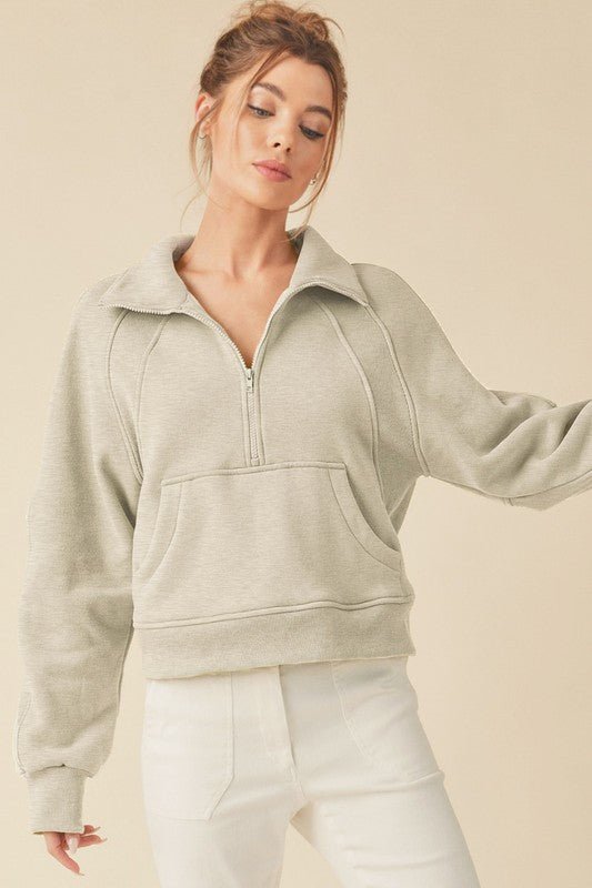 Drea Half - Zip Hoodie - RaeLynns Boutique