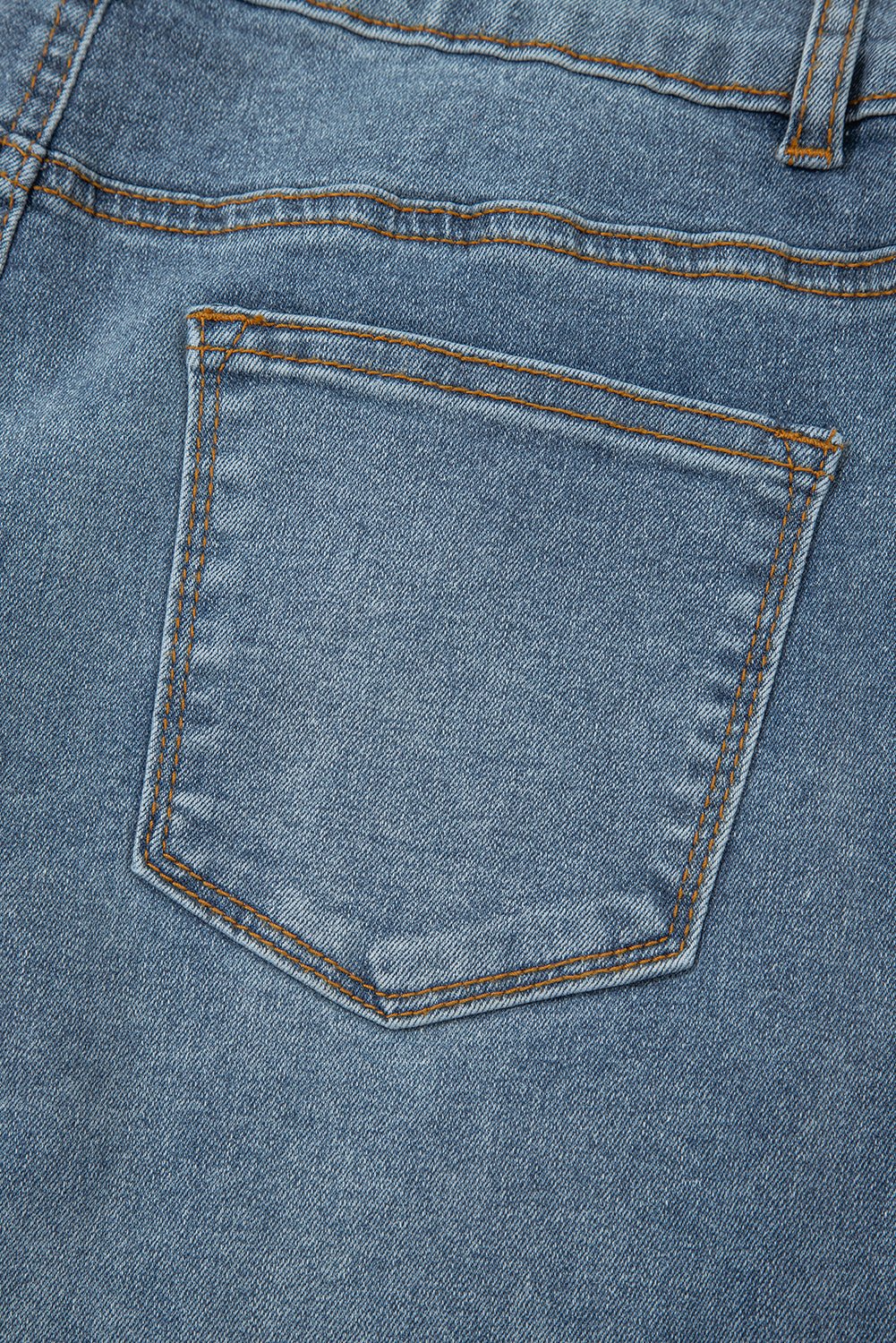 Dusk Blue 2 Button High Waist Piping Trim Bootcut Jeans - Raelynns&Co