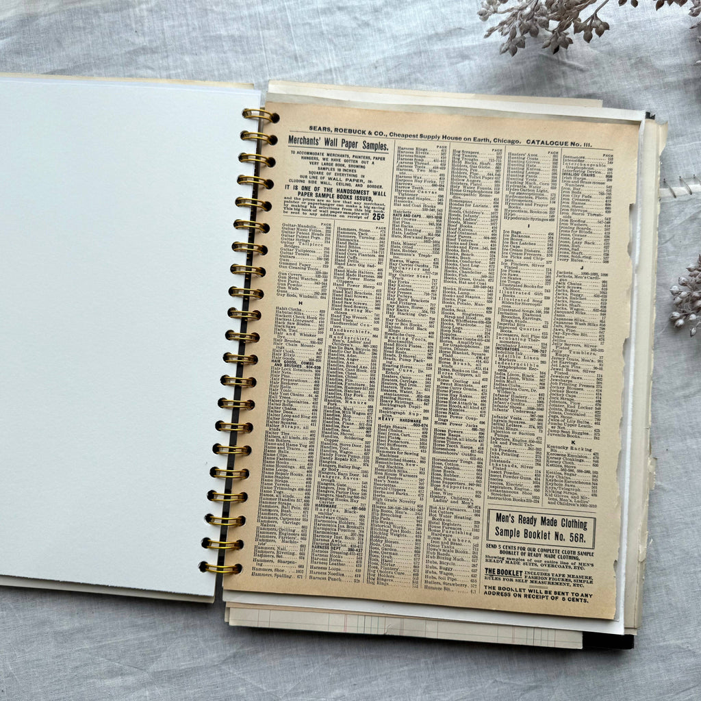 Vintage Mixed Media Journal- 9x12 inch Art Journal
