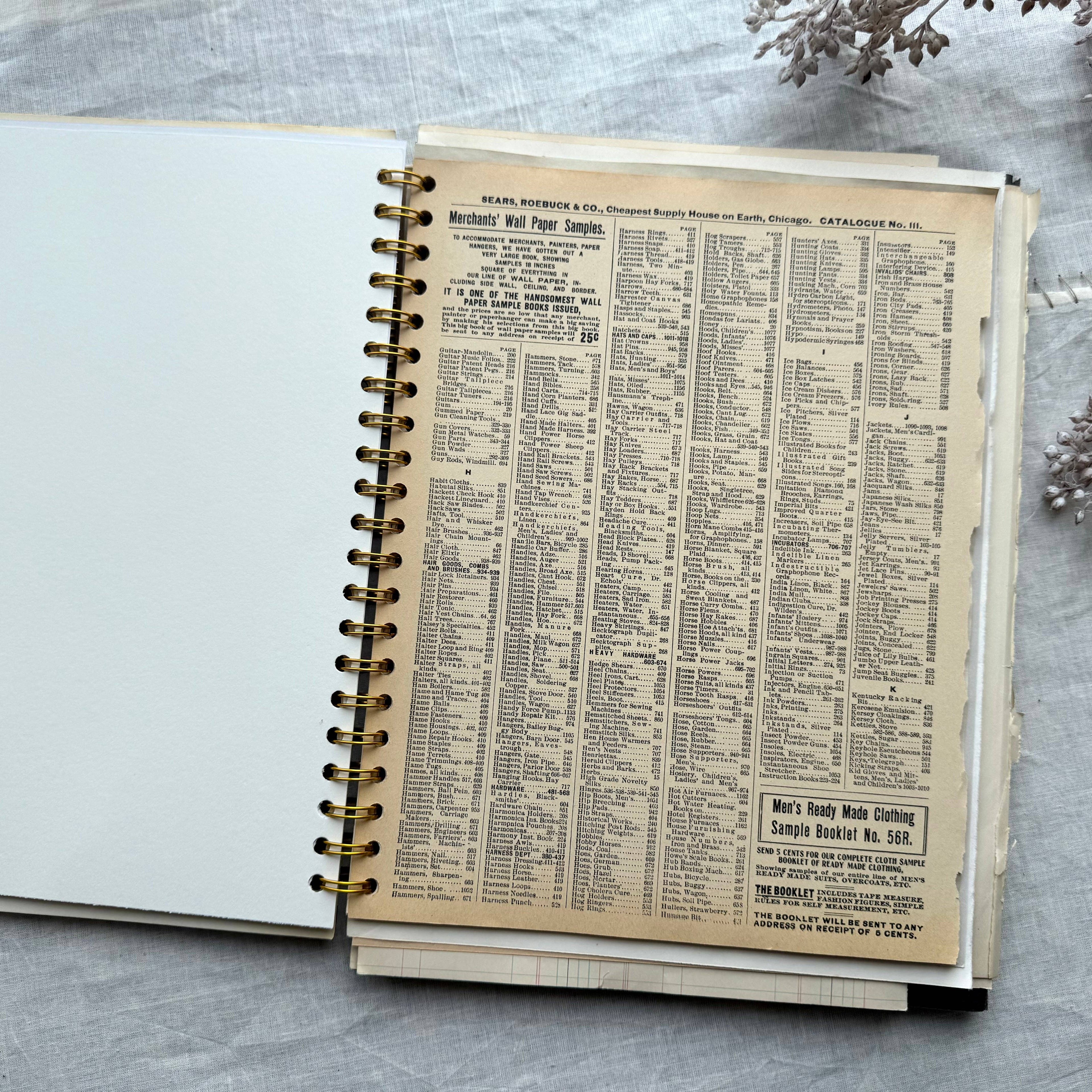 Vintage Mixed Media Journal- 9x12 inch Art Journal