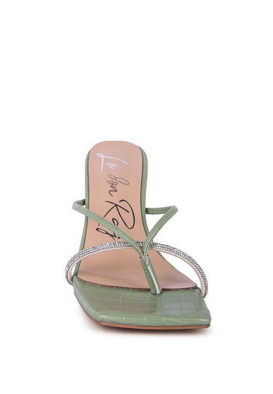 FETISH CROC RHINESTONE SLIDER SANDALS - RaeLynns Boutique