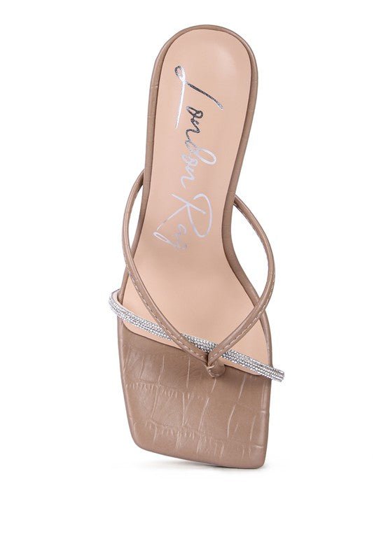 FETISH CROC RHINESTONE SLIDER SANDALS - RaeLynns Boutique