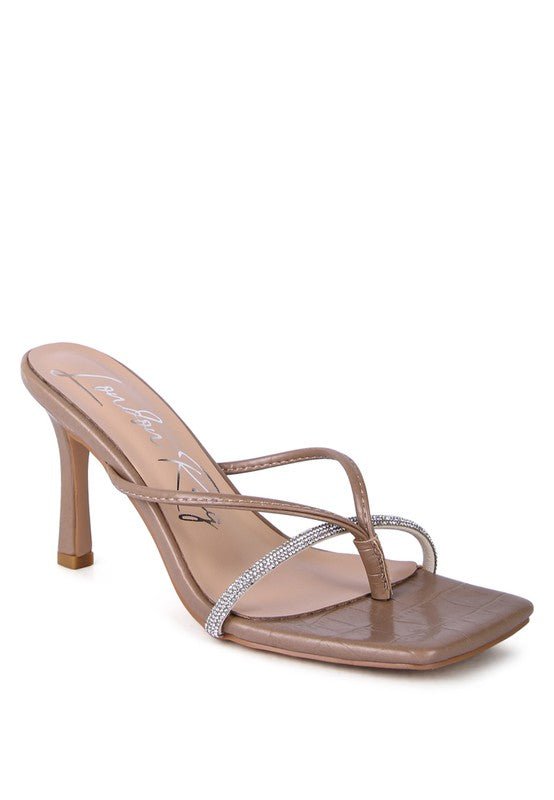 FETISH CROC RHINESTONE SLIDER SANDALS - RaeLynns Boutique