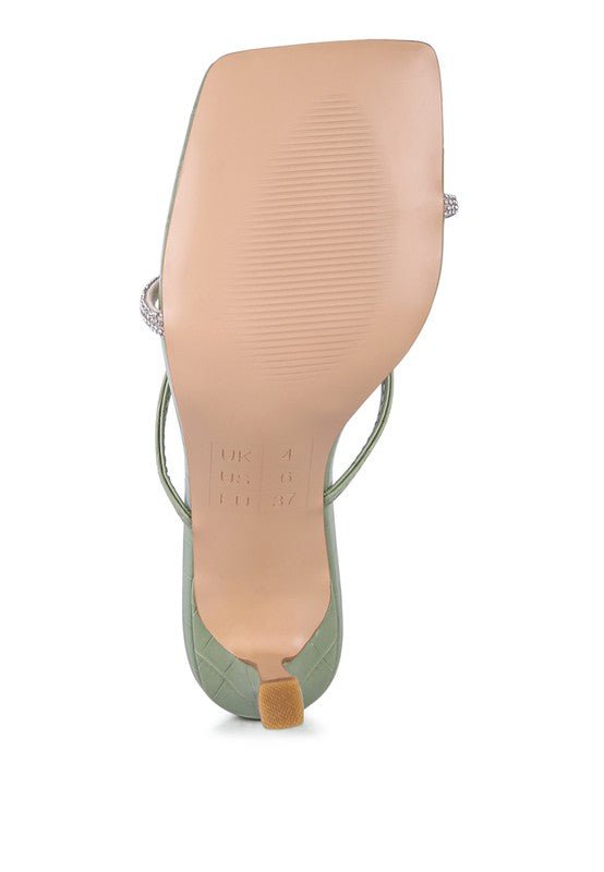 FETISH CROC RHINESTONE SLIDER SANDALS - RaeLynns Boutique