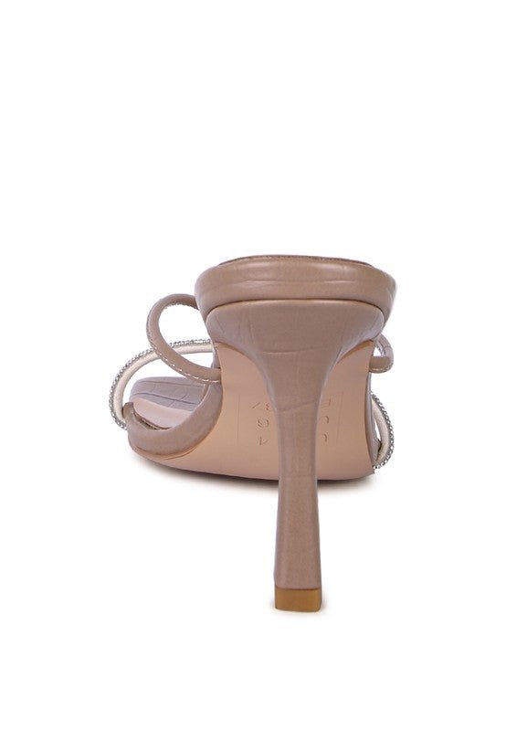 FETISH CROC RHINESTONE SLIDER SANDALS - RaeLynns Boutique