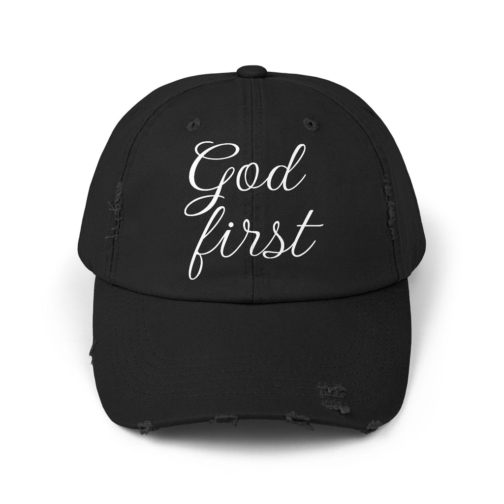 God First Distressed Baseball Cap — Christian Faith Baseball Hat - RaeLynns Boutique