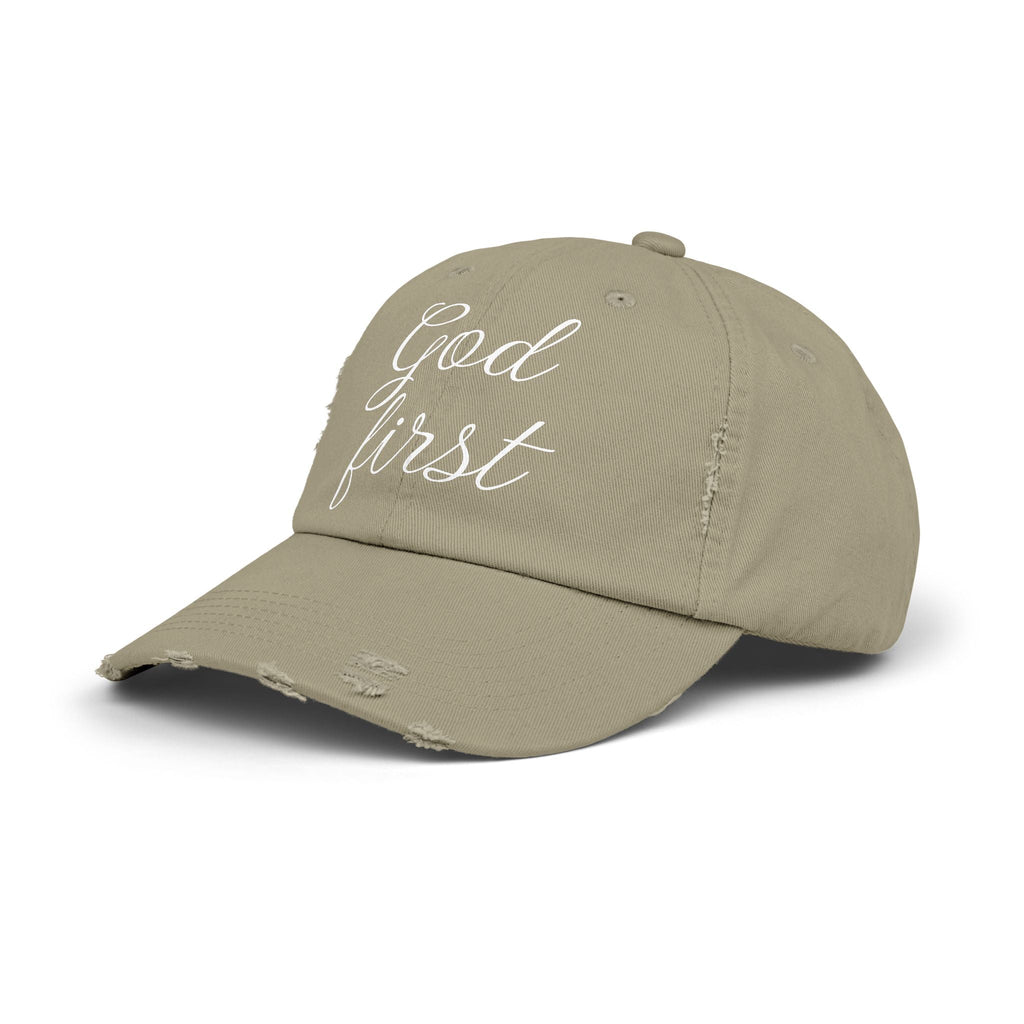 God First Distressed Baseball Cap — Christian Faith Baseball Hat - RaeLynns Boutique