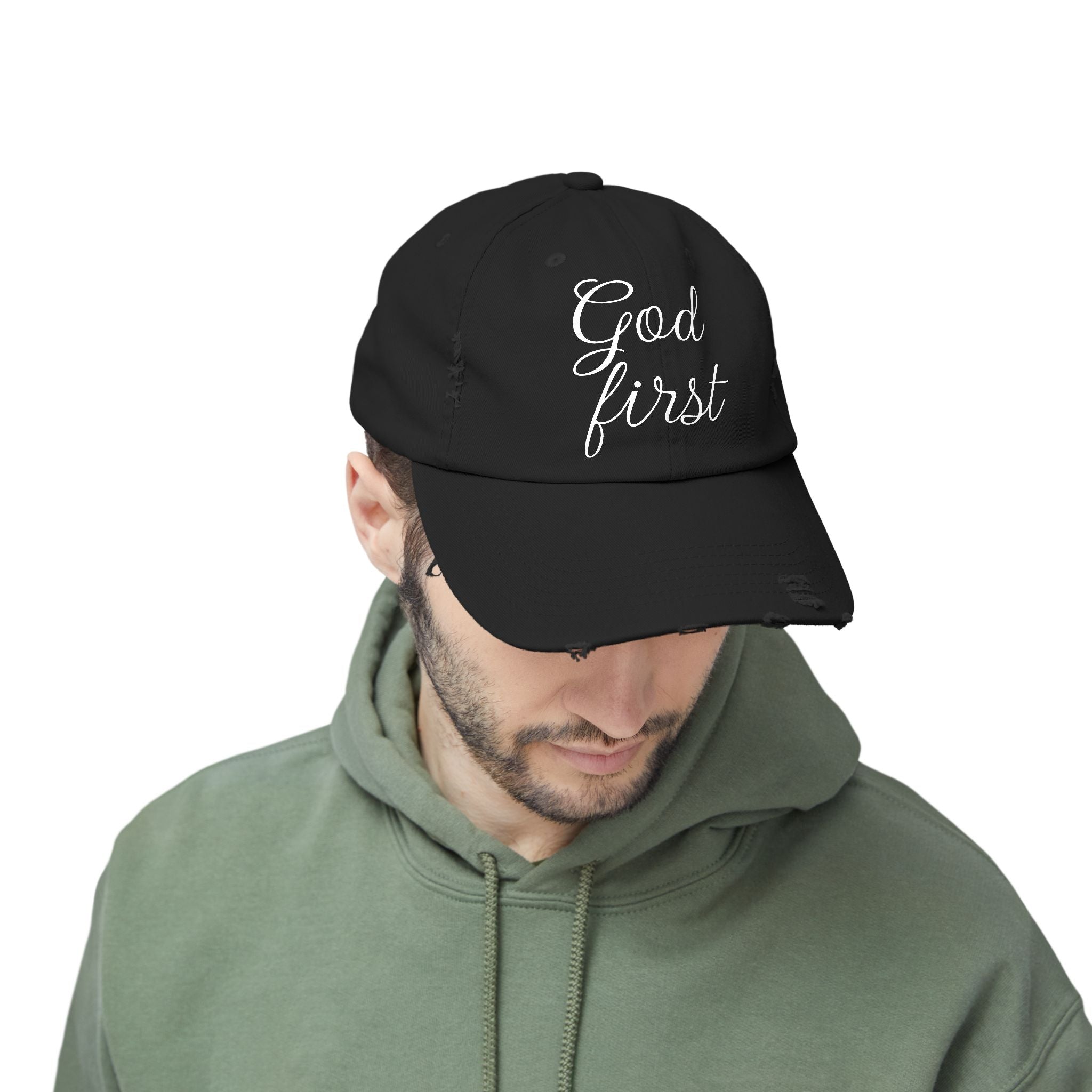 God First Distressed Baseball Cap — Christian Faith Baseball Hat - RaeLynns Boutique