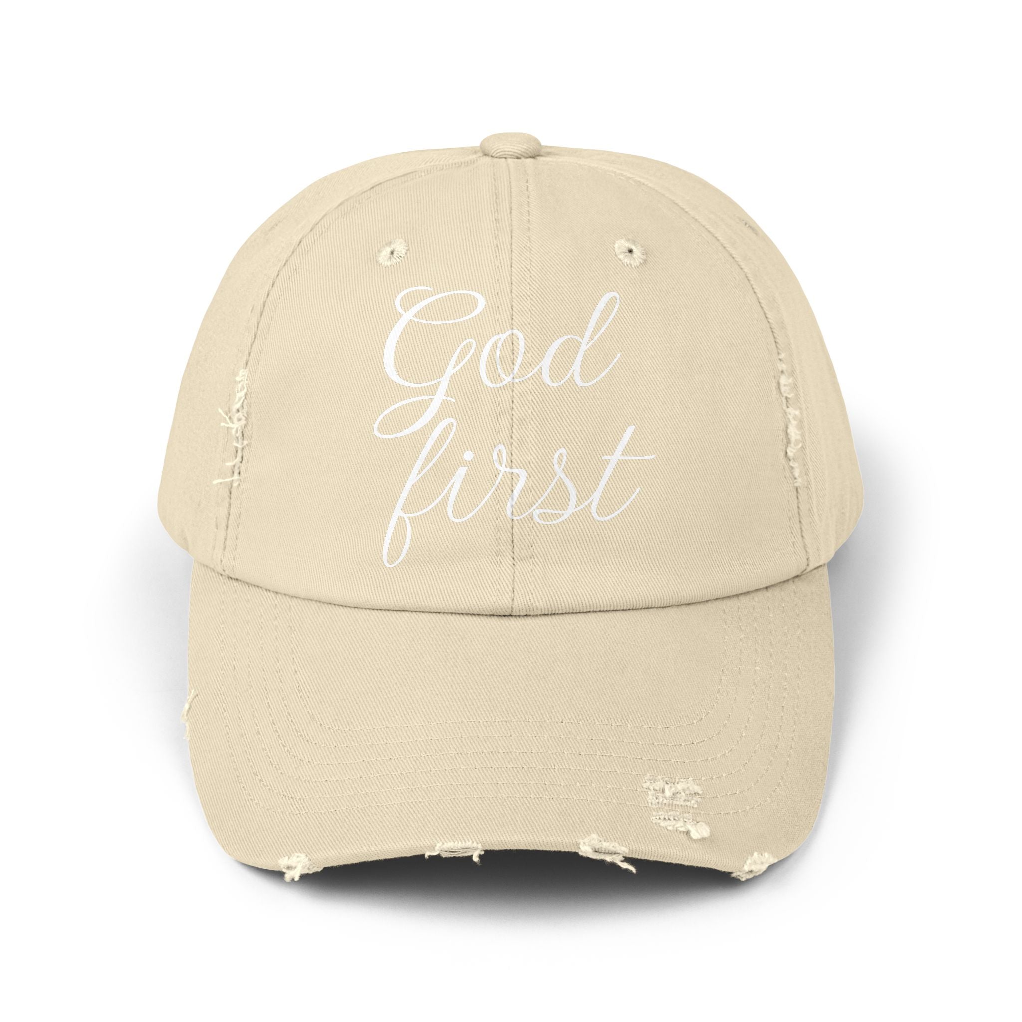 God First Distressed Baseball Cap — Christian Faith Baseball Hat - RaeLynns Boutique