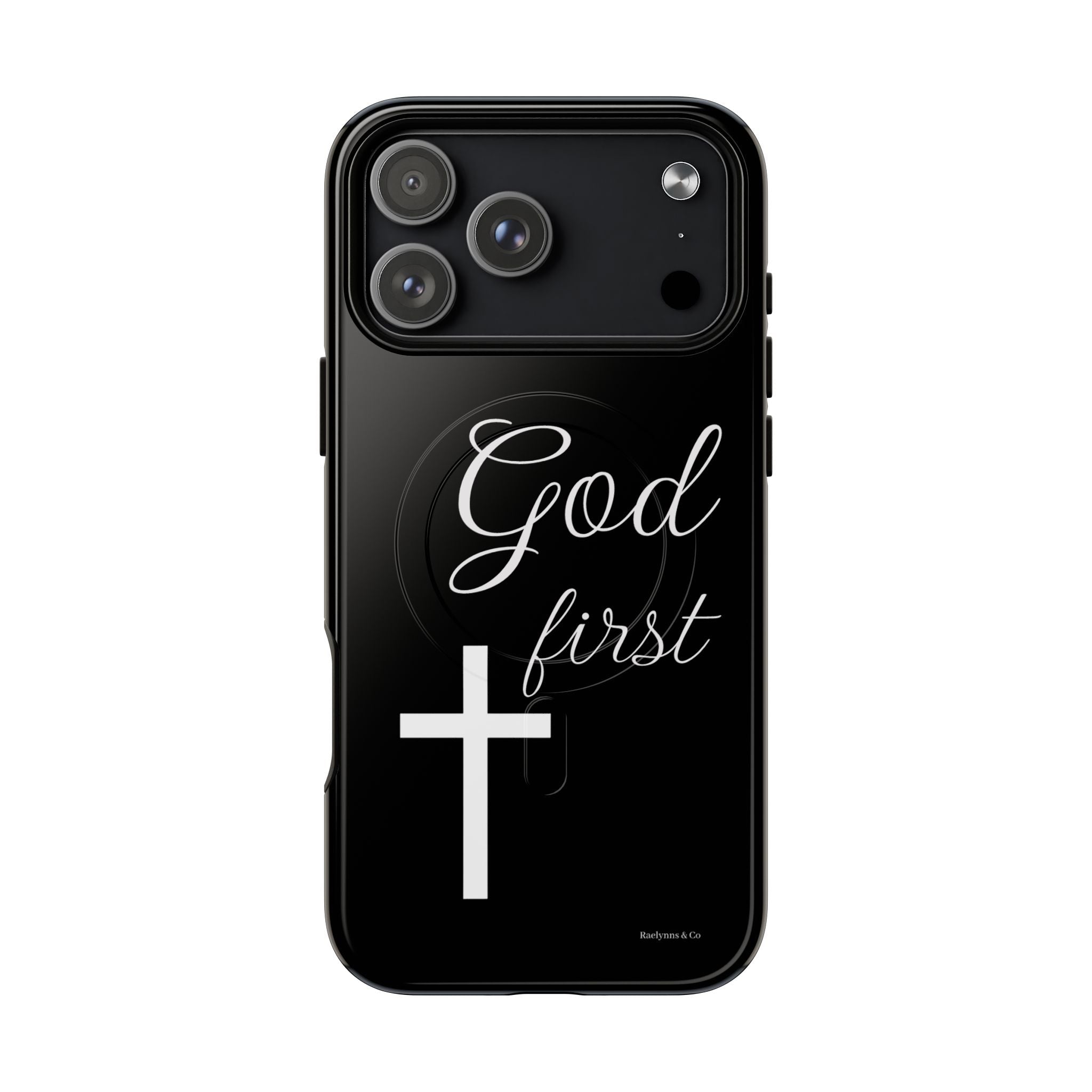 God First Phone Case — Black Tough Magnetic Christian iPhone Cover - RaeLynns Boutique