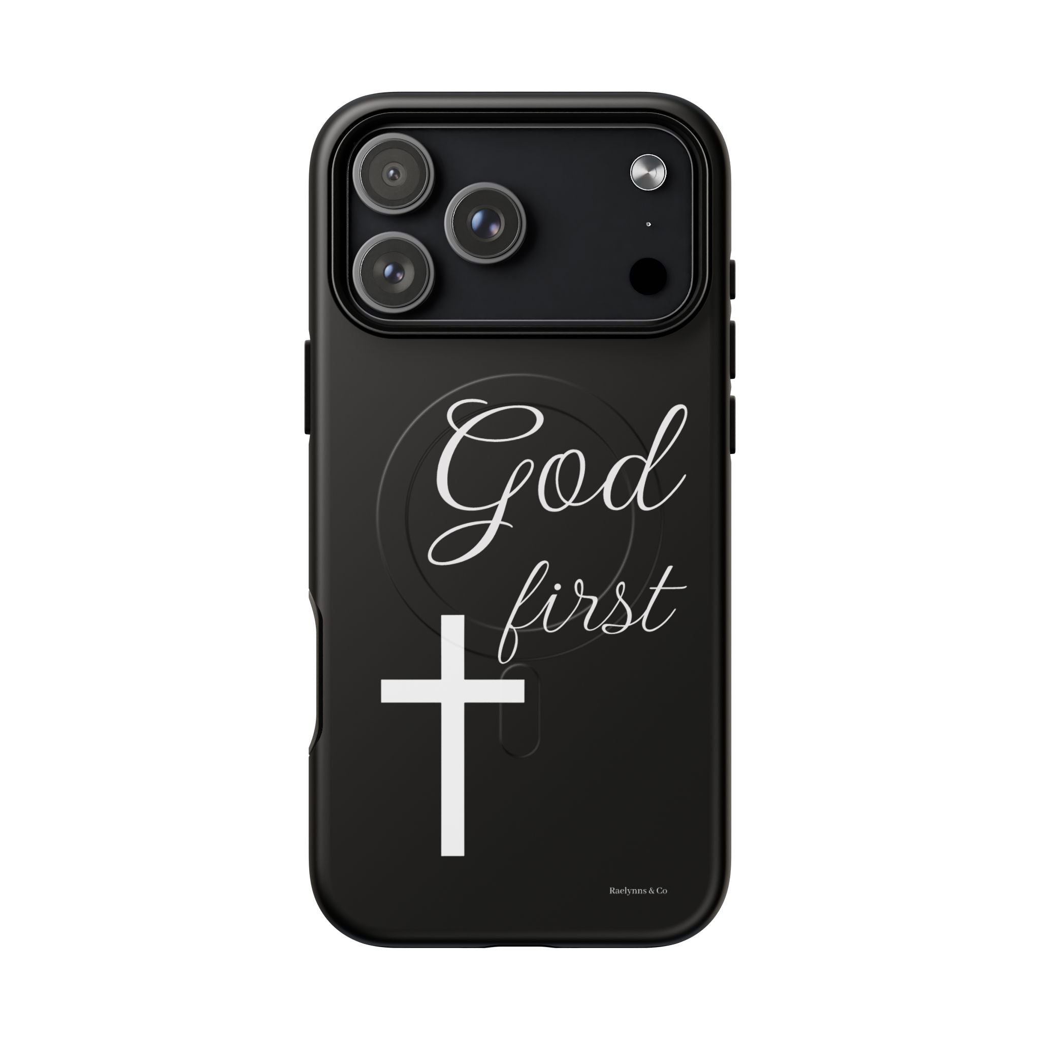 God First Phone Case — Black Tough Magnetic Christian iPhone Cover - RaeLynns Boutique