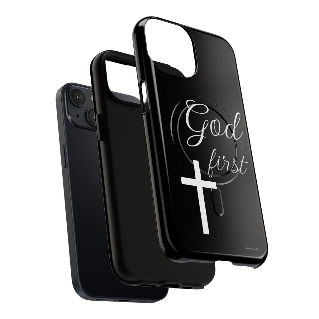 God First Phone Case — Black Tough Magnetic Christian iPhone Cover - RaeLynns Boutique