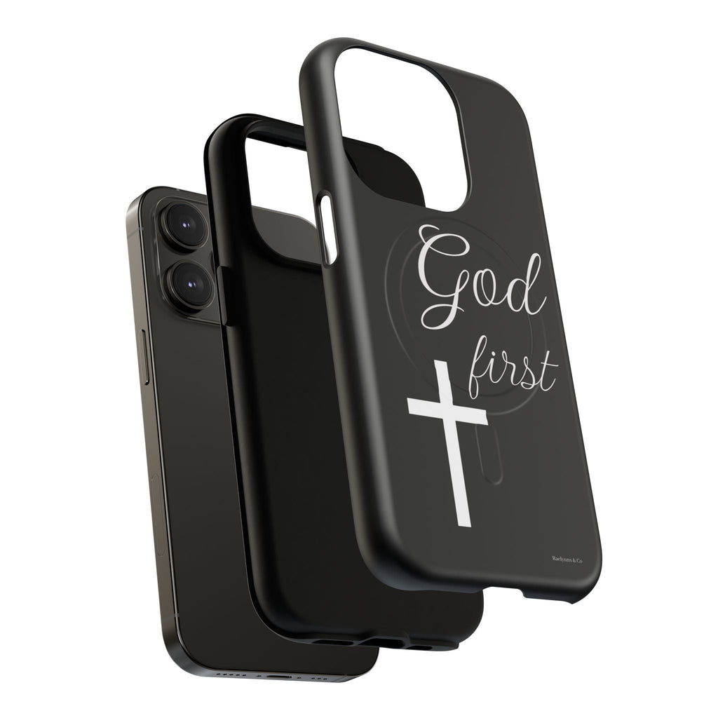 God First Phone Case — Black Tough Magnetic Christian iPhone Cover - RaeLynns Boutique
