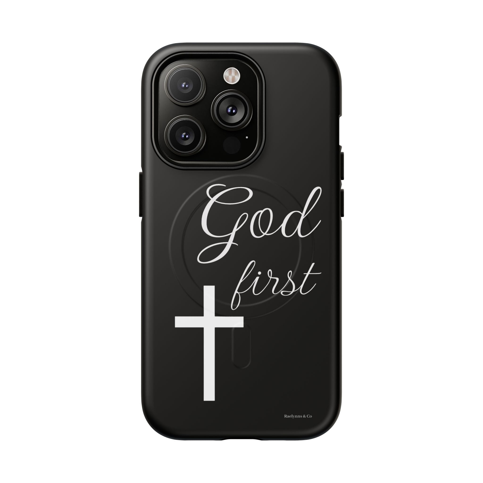 God First Phone Case — Black Tough Magnetic Christian iPhone Cover - RaeLynns Boutique