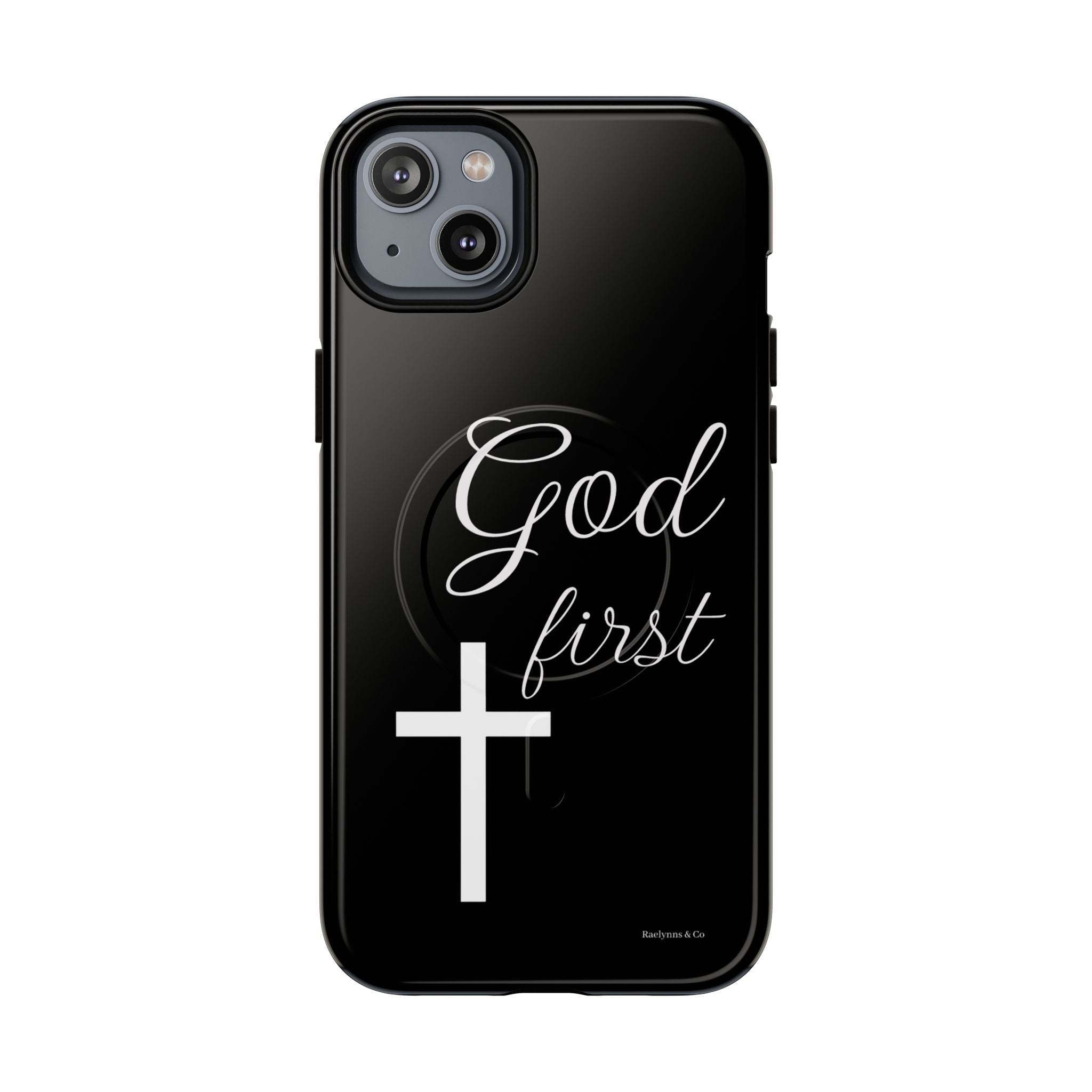 God First Phone Case — Black Tough Magnetic Christian iPhone Cover - RaeLynns Boutique