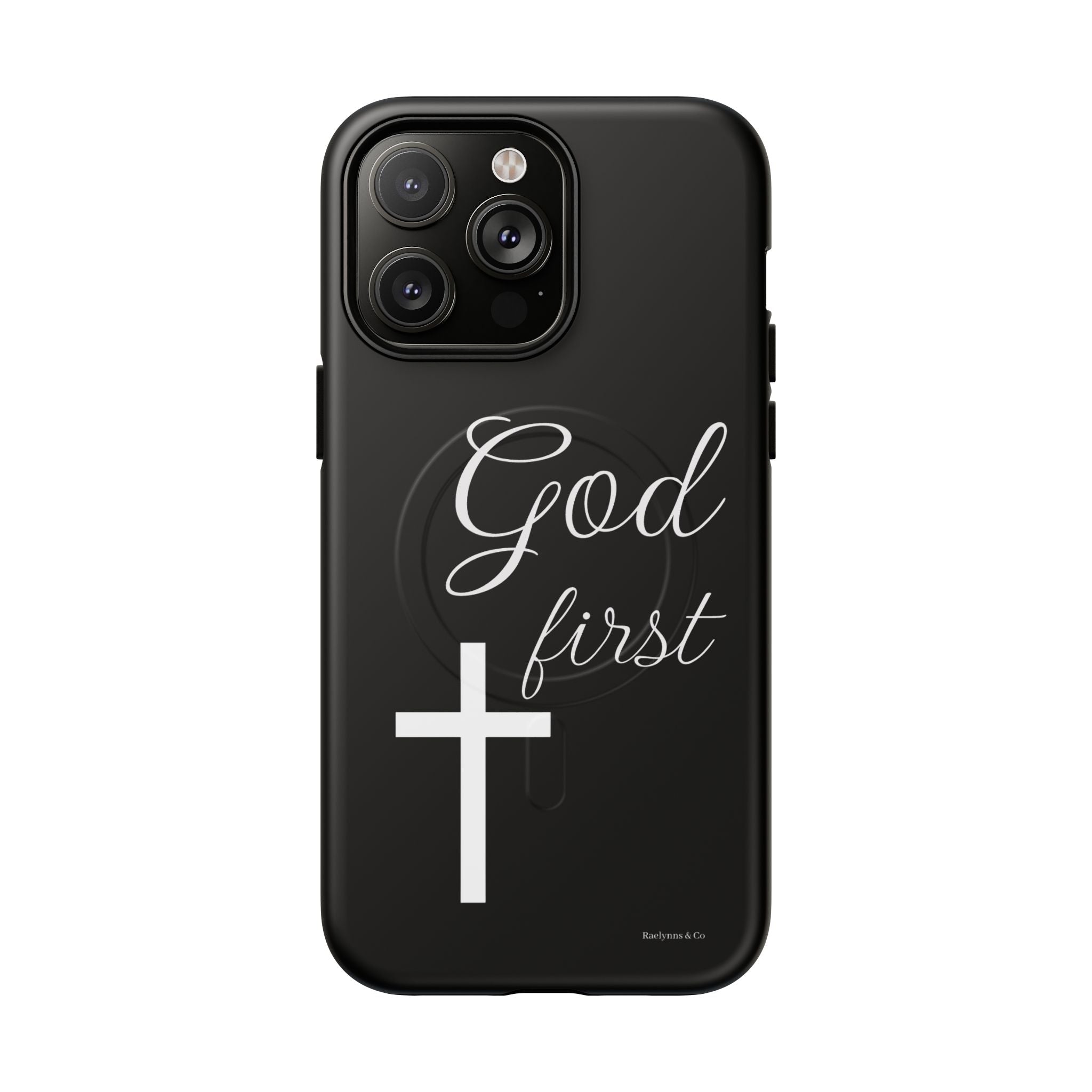 God First Phone Case — Black Tough Magnetic Christian iPhone Cover - RaeLynns Boutique
