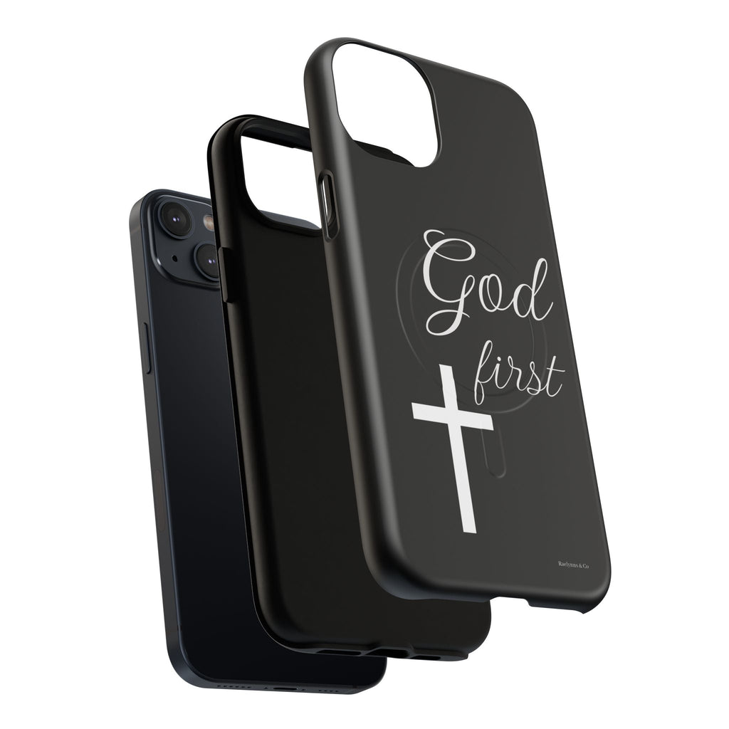 God First Phone Case — Black Tough Magnetic Christian iPhone Cover - RaeLynns Boutique