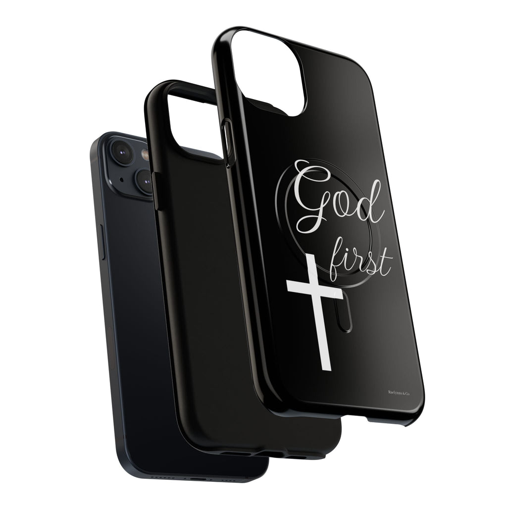 God First Phone Case — Black Tough Magnetic Christian iPhone Cover - RaeLynns Boutique