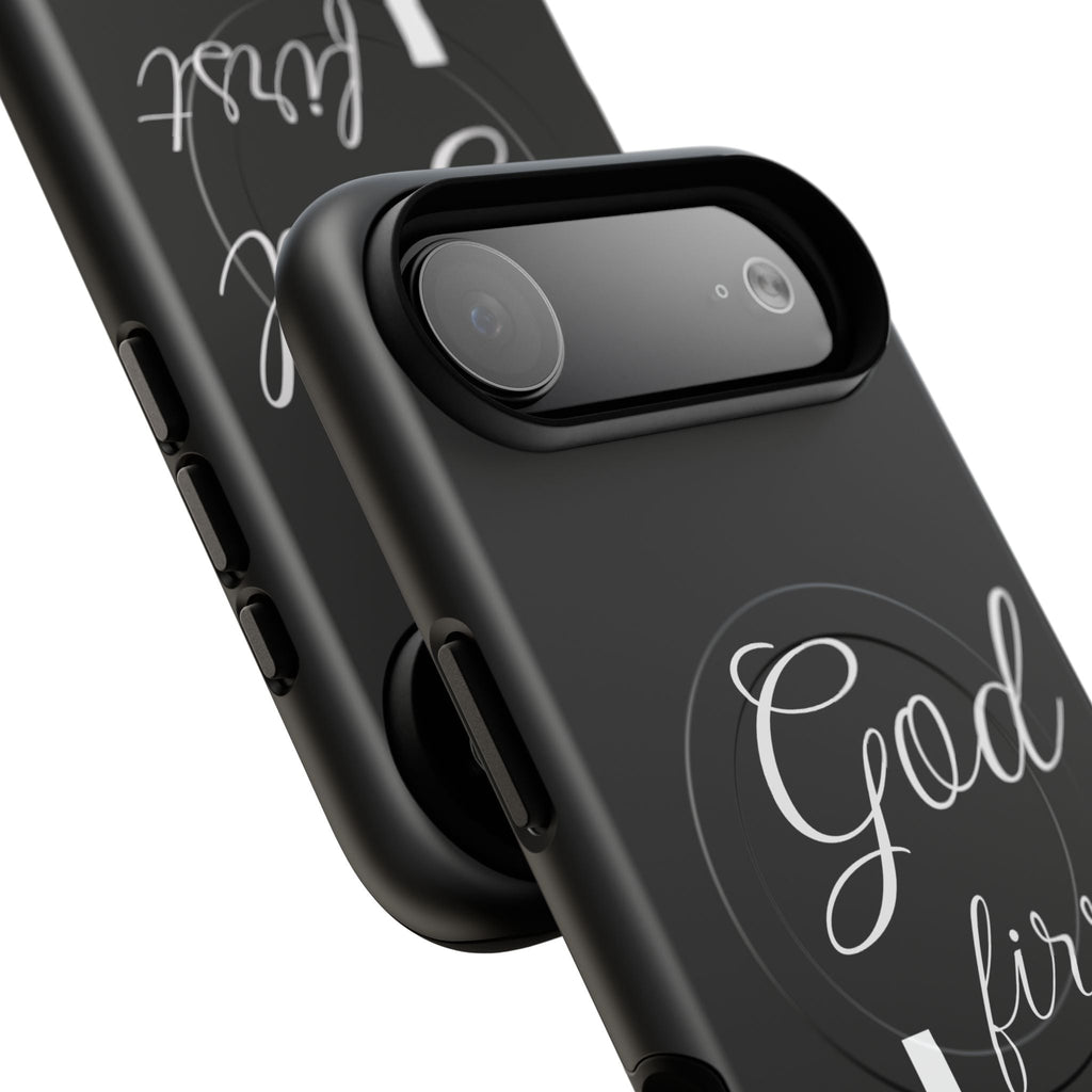 God First Phone Case — Black Tough Magnetic Christian iPhone Cover - RaeLynns Boutique