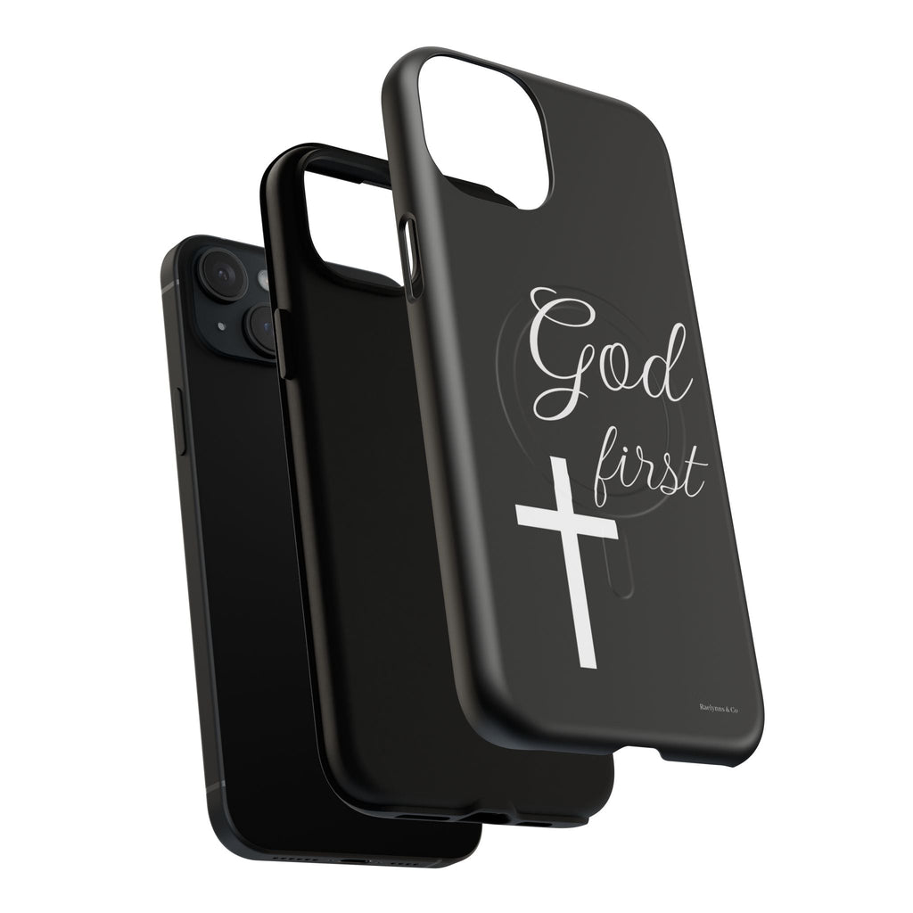 God First Phone Case — Black Tough Magnetic Christian iPhone Cover - RaeLynns Boutique