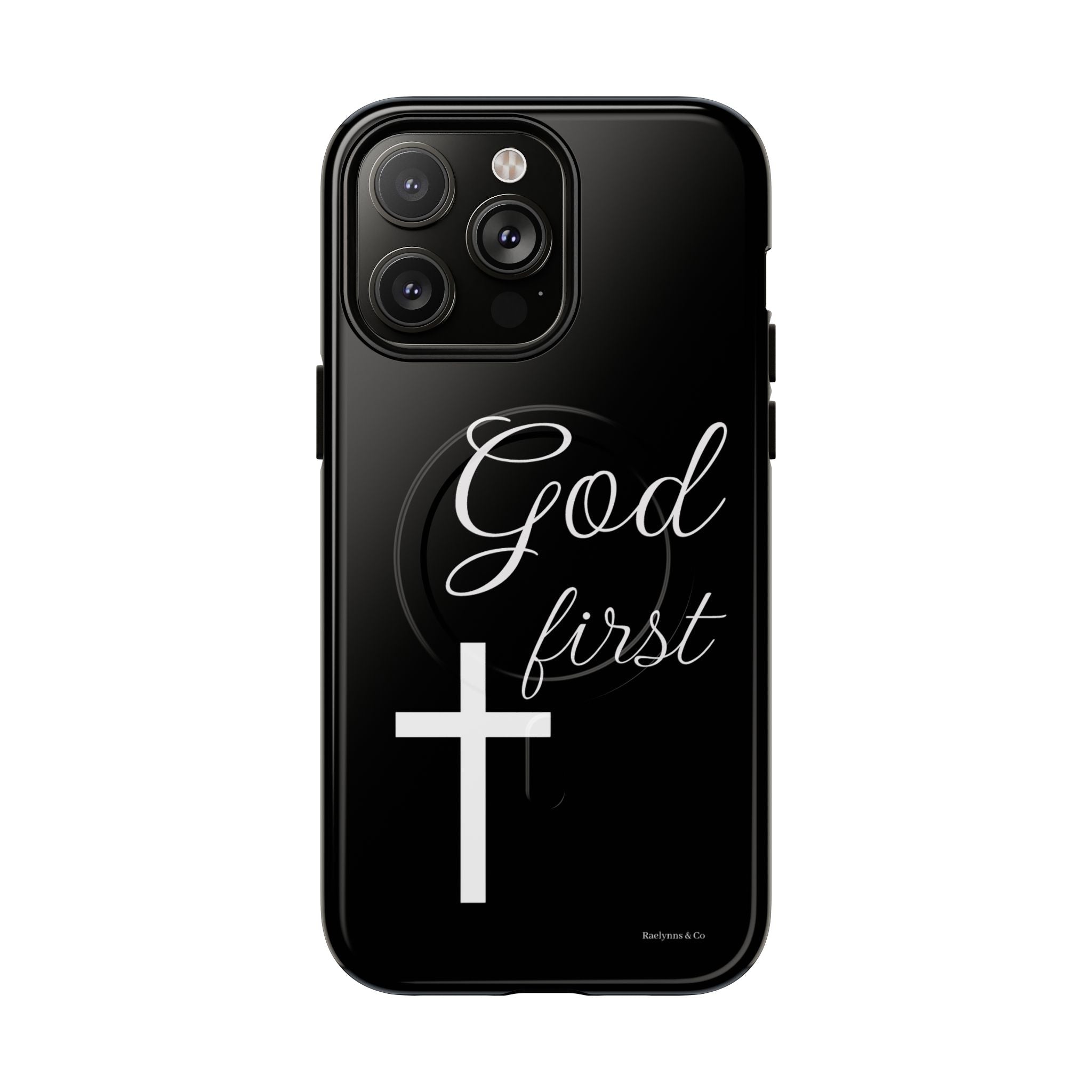 God First Phone Case — Black Tough Magnetic Christian iPhone Cover - RaeLynns Boutique