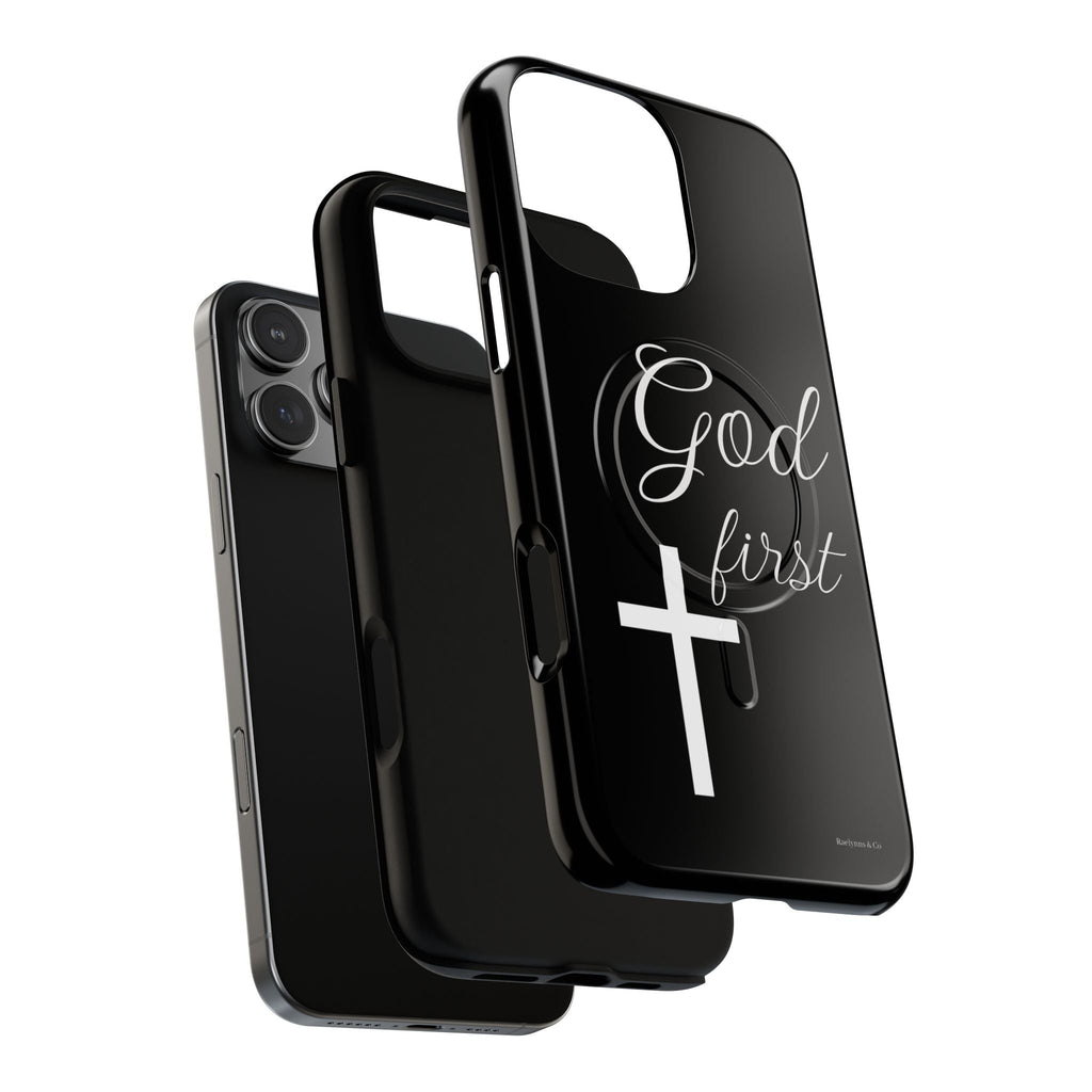 God First Phone Case — Black Tough Magnetic Christian iPhone Cover - RaeLynns Boutique