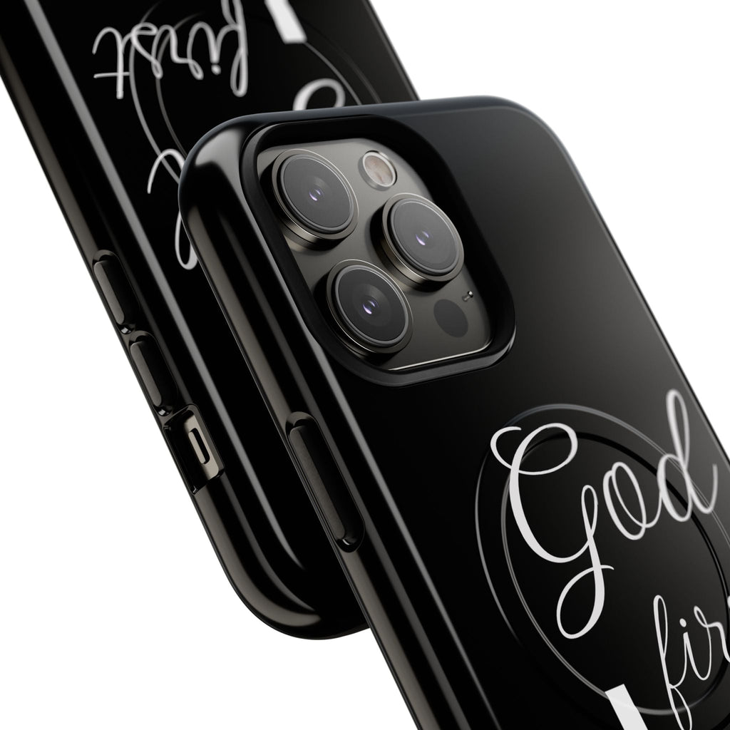 God First Phone Case — Black Tough Magnetic Christian iPhone Cover - RaeLynns Boutique