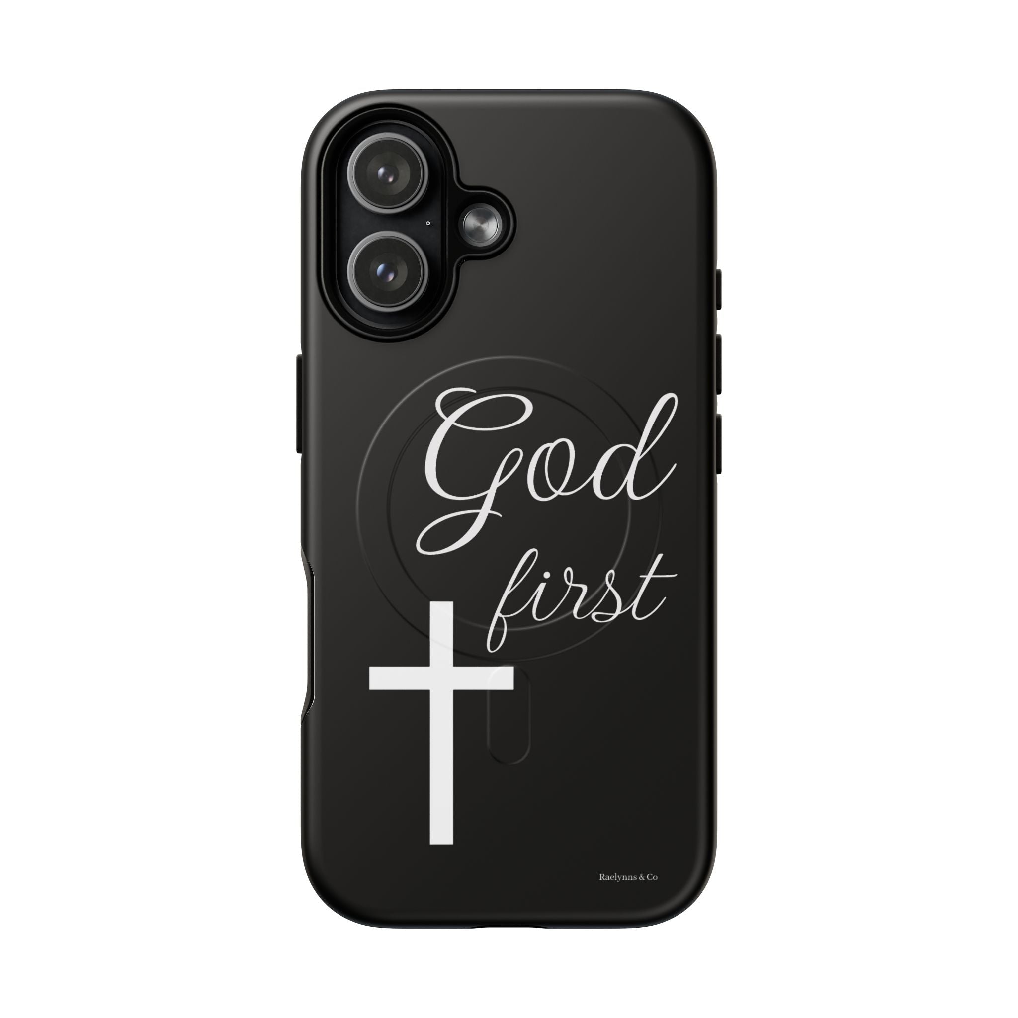 God First Phone Case — Black Tough Magnetic Christian iPhone Cover - RaeLynns Boutique