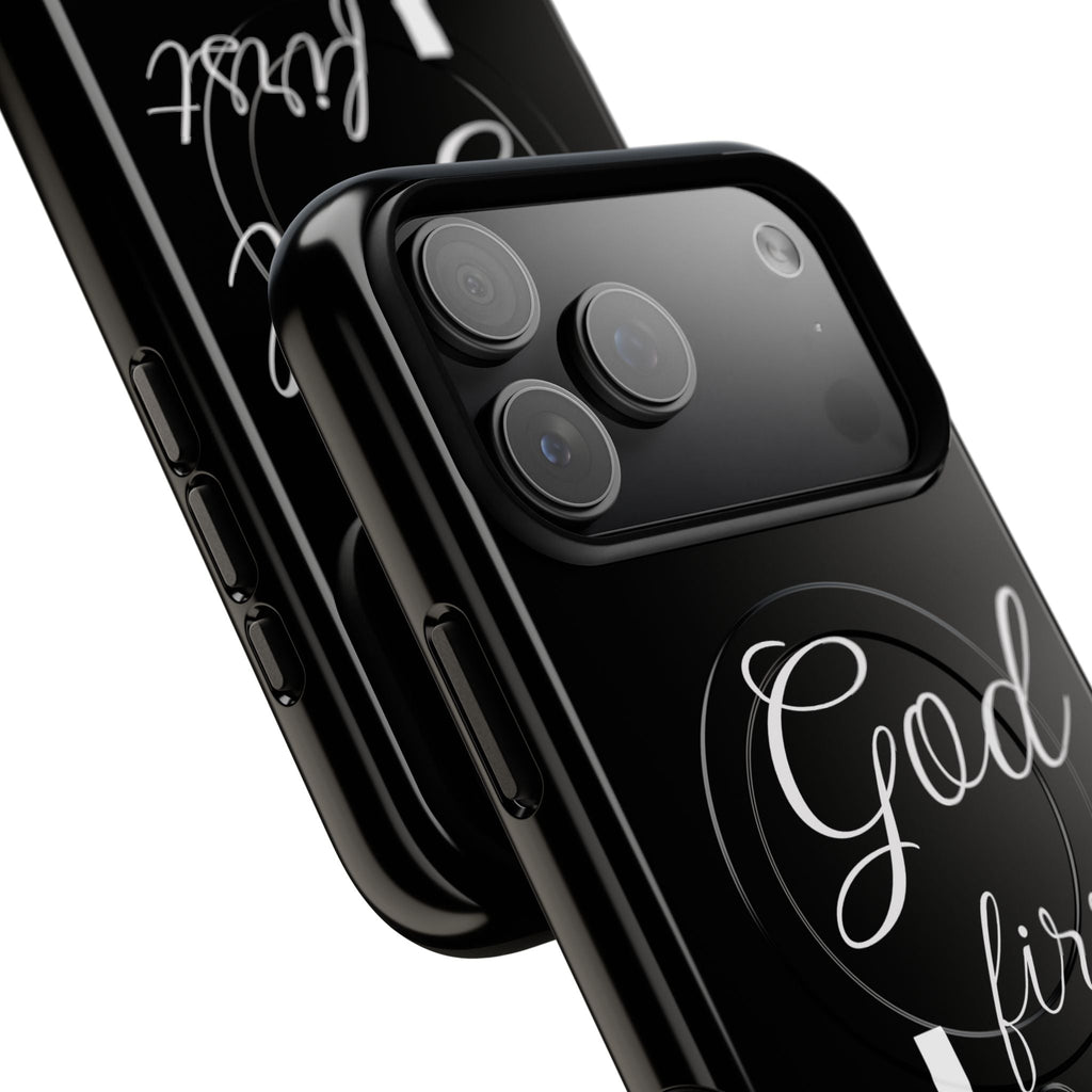 God First Phone Case — Black Tough Magnetic Christian iPhone Cover - RaeLynns Boutique