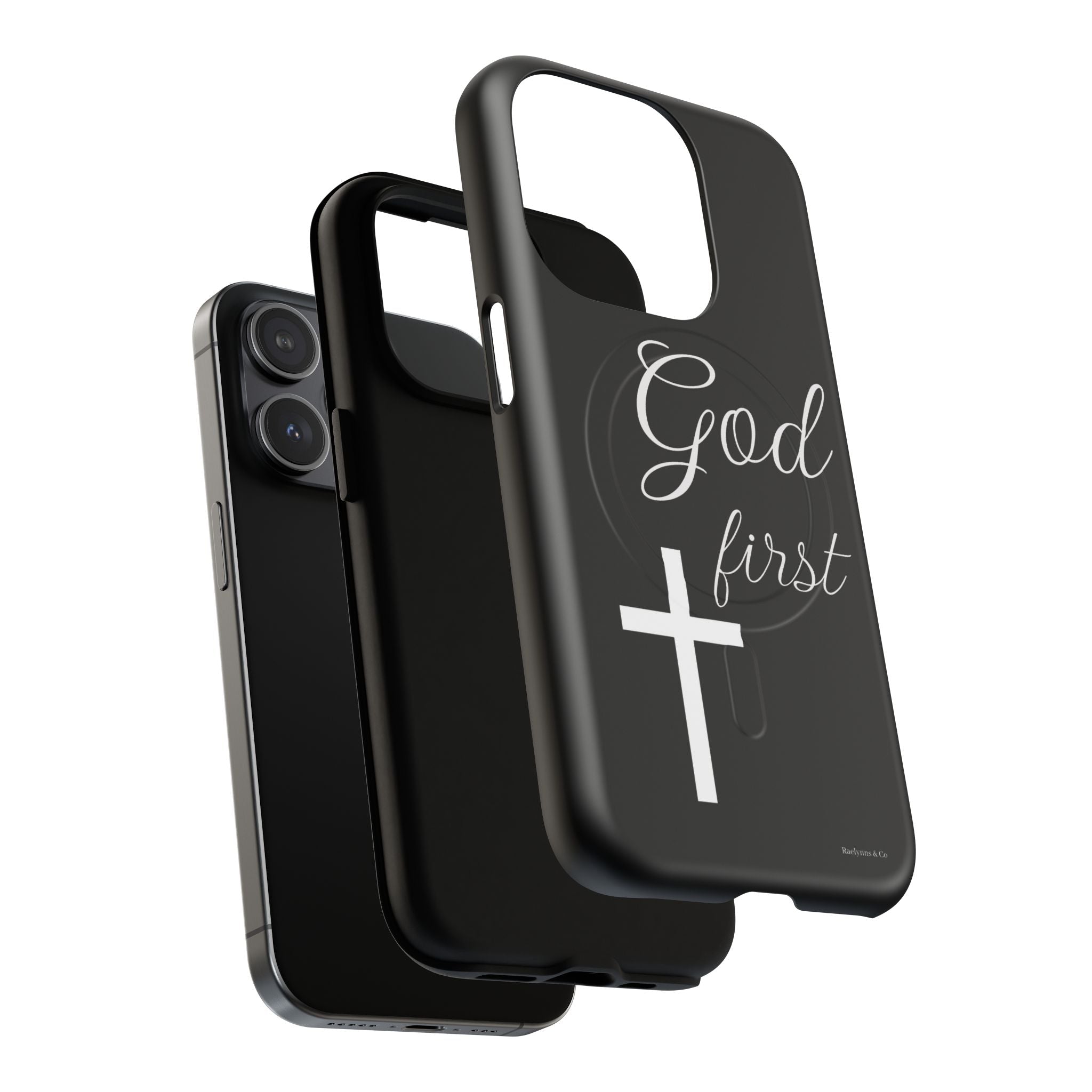 God First Phone Case — Black Tough Magnetic Christian iPhone Cover - RaeLynns Boutique