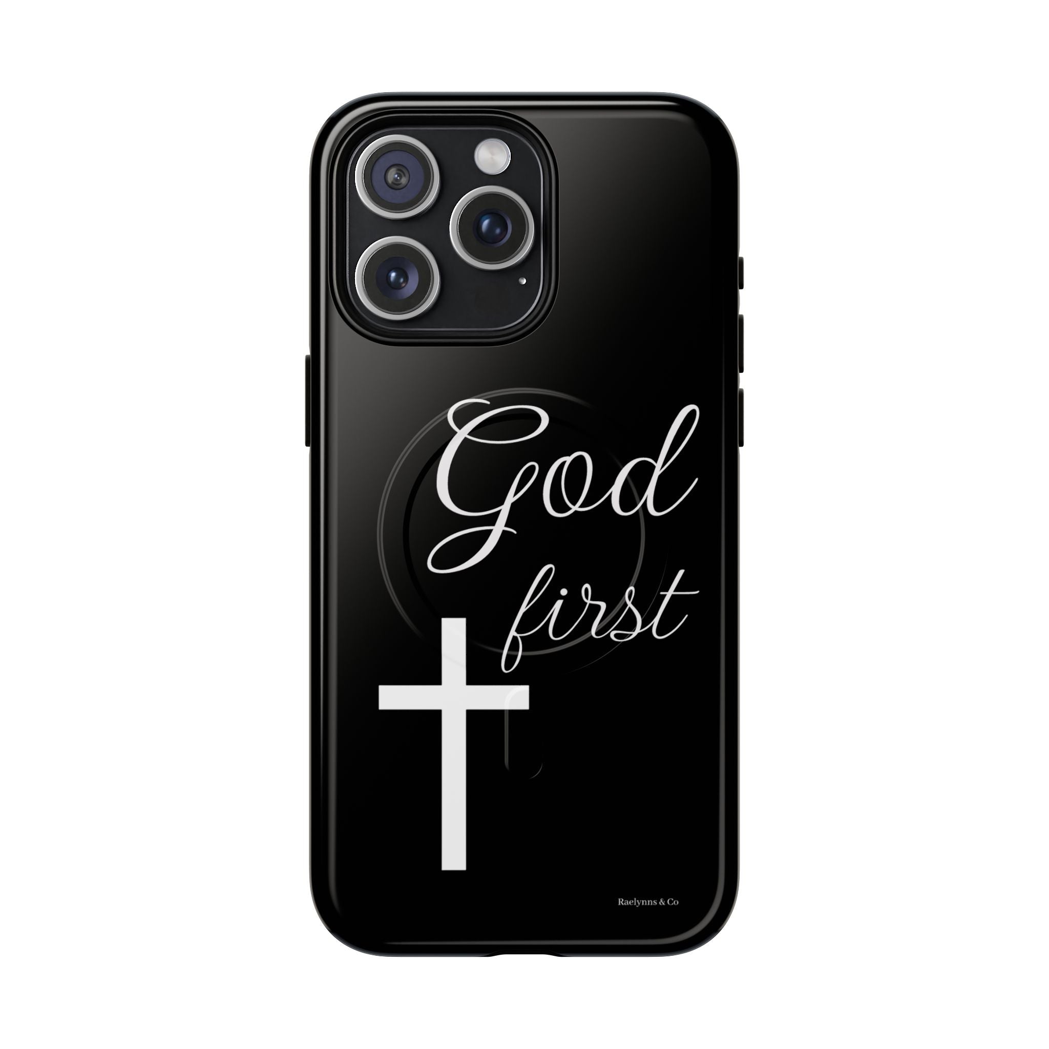 God First Phone Case — Black Tough Magnetic Christian iPhone Cover - RaeLynns Boutique