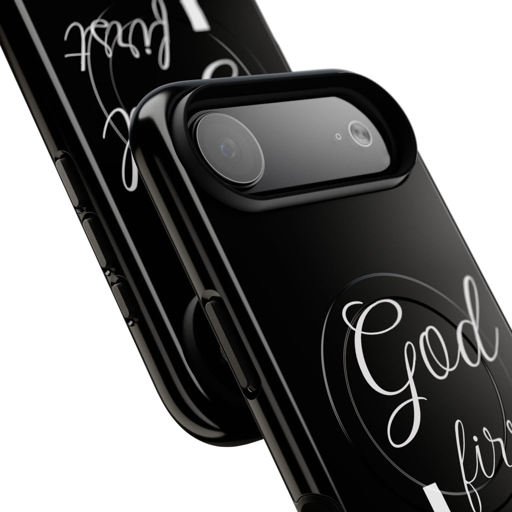 God First Phone Case — Black Tough Magnetic Christian iPhone Cover - RaeLynns Boutique