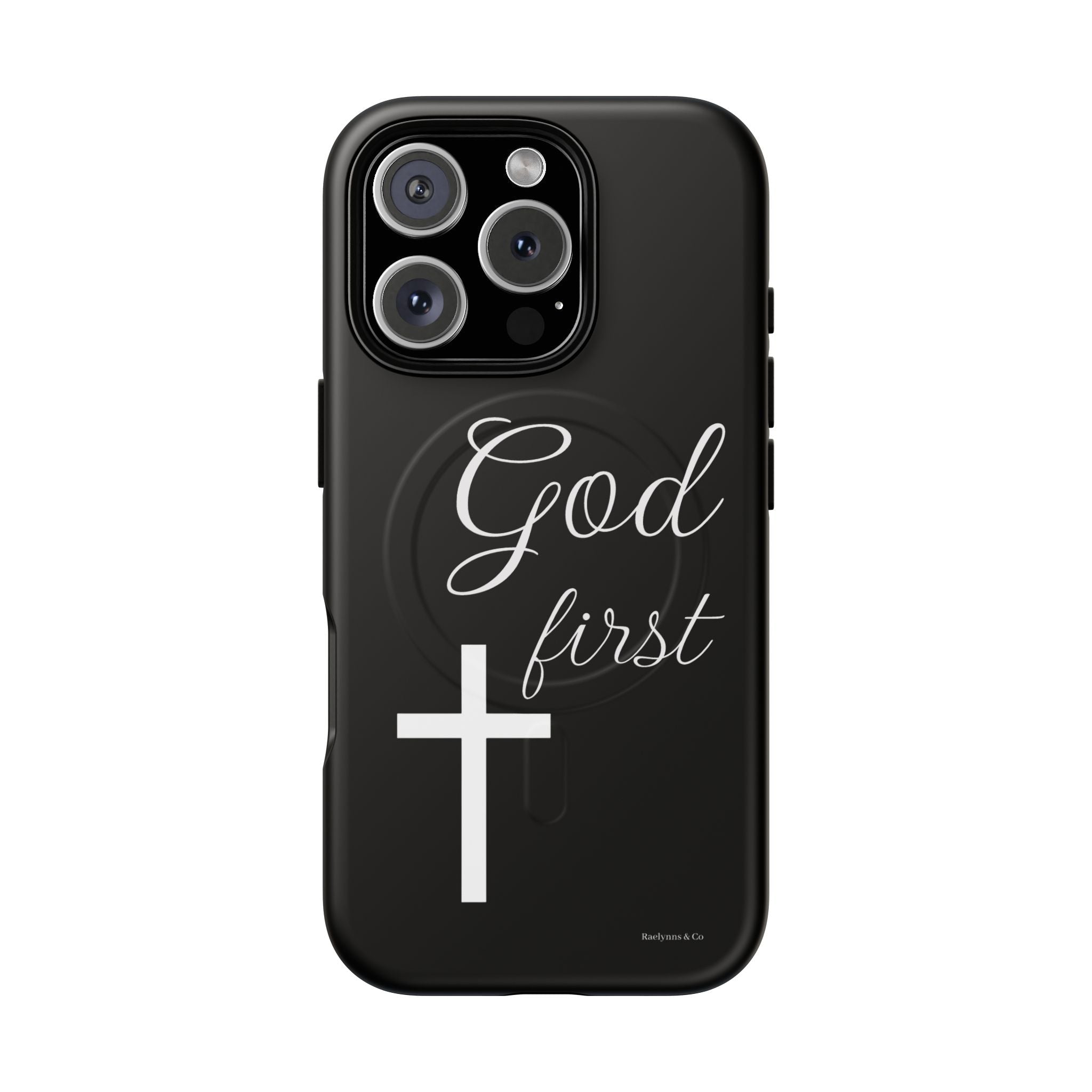 God First Phone Case — Black Tough Magnetic Christian iPhone Cover - RaeLynns Boutique