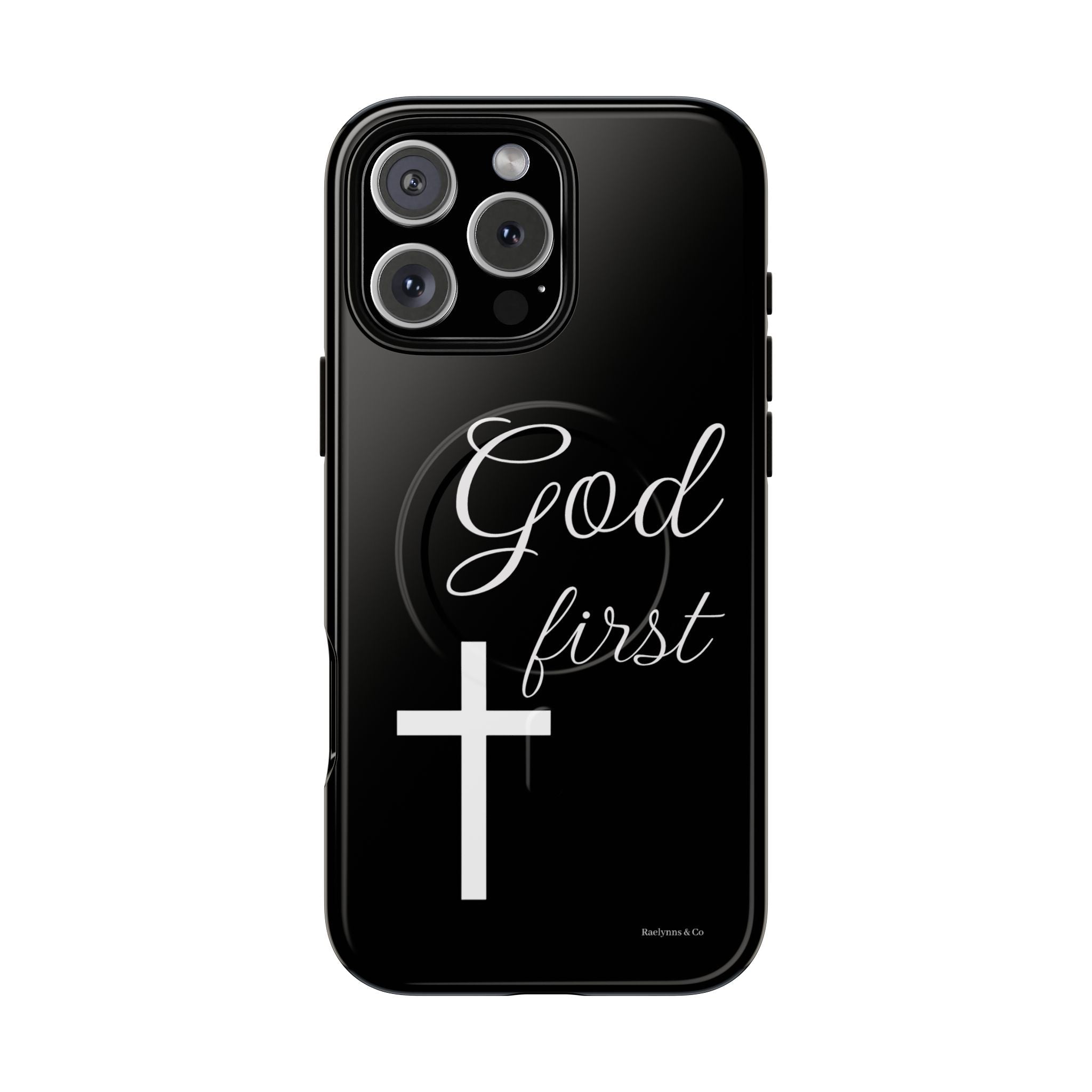 God First Phone Case — Black Tough Magnetic Christian iPhone Cover - RaeLynns Boutique