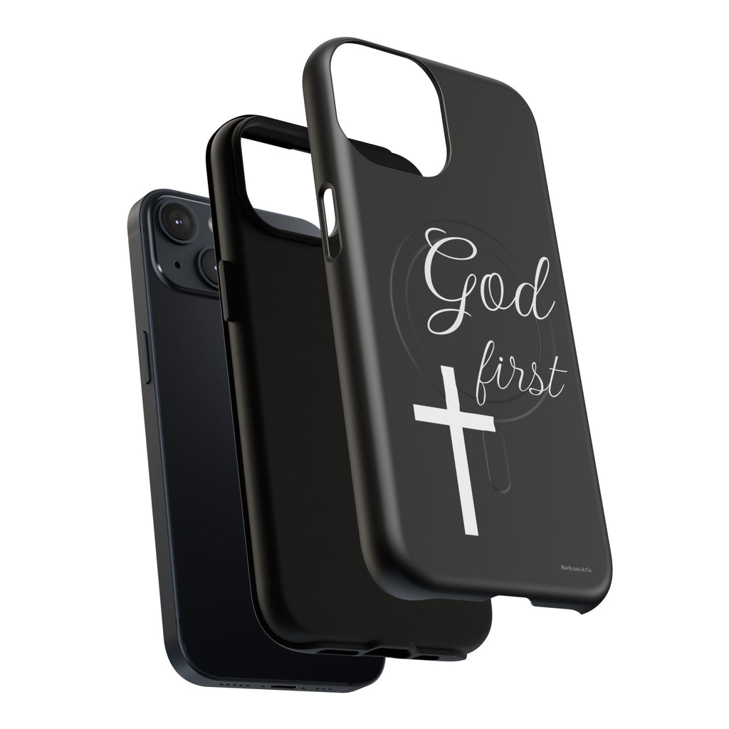 God First Phone Case — Black Tough Magnetic Christian iPhone Cover - RaeLynns Boutique