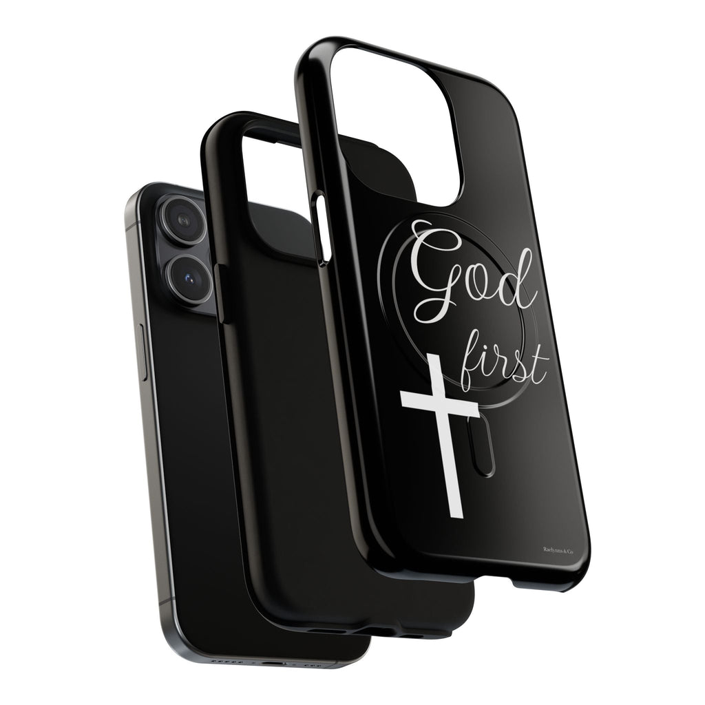 God First Phone Case — Black Tough Magnetic Christian iPhone Cover - RaeLynns Boutique