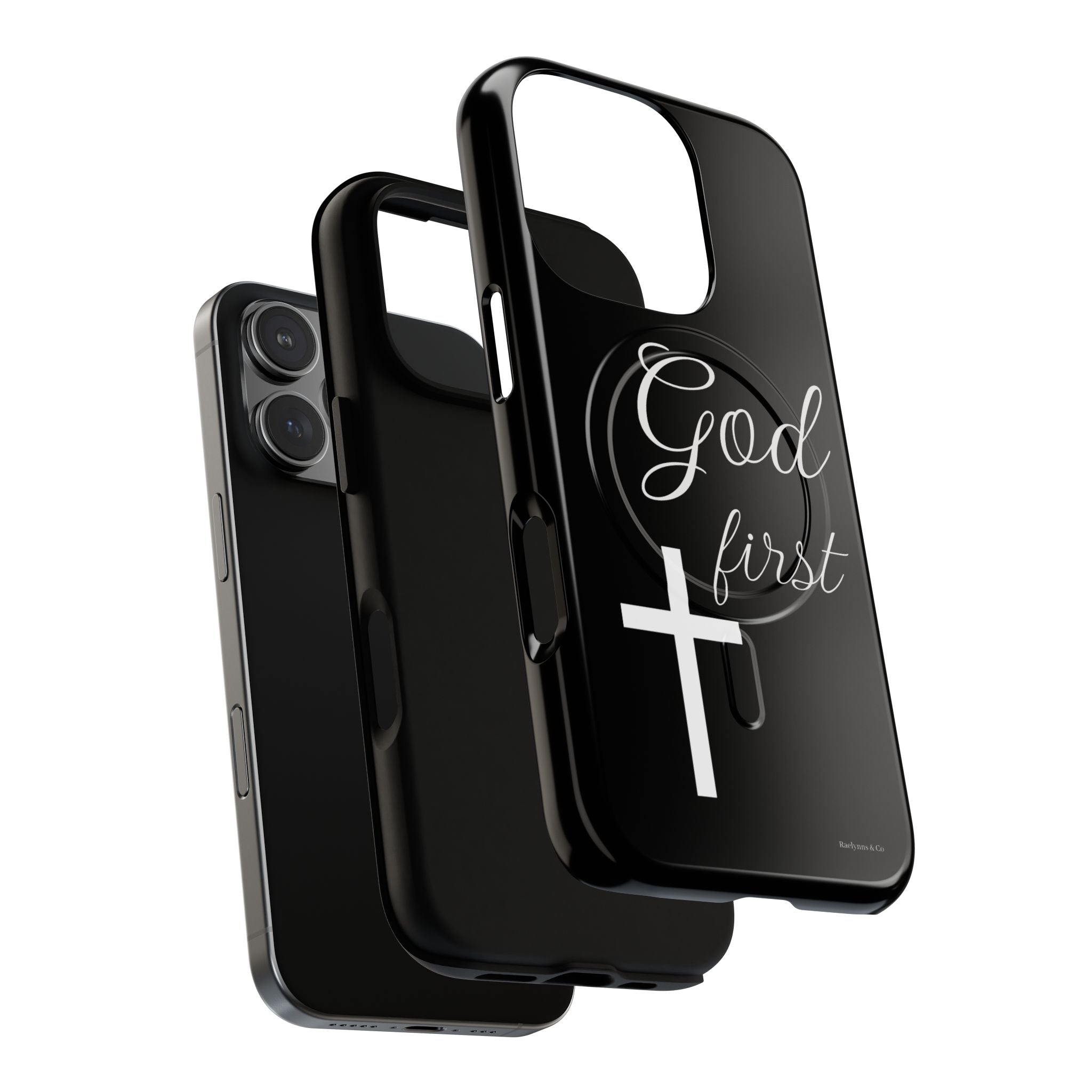God First Phone Case — Black Tough Magnetic Christian iPhone Cover - RaeLynns Boutique