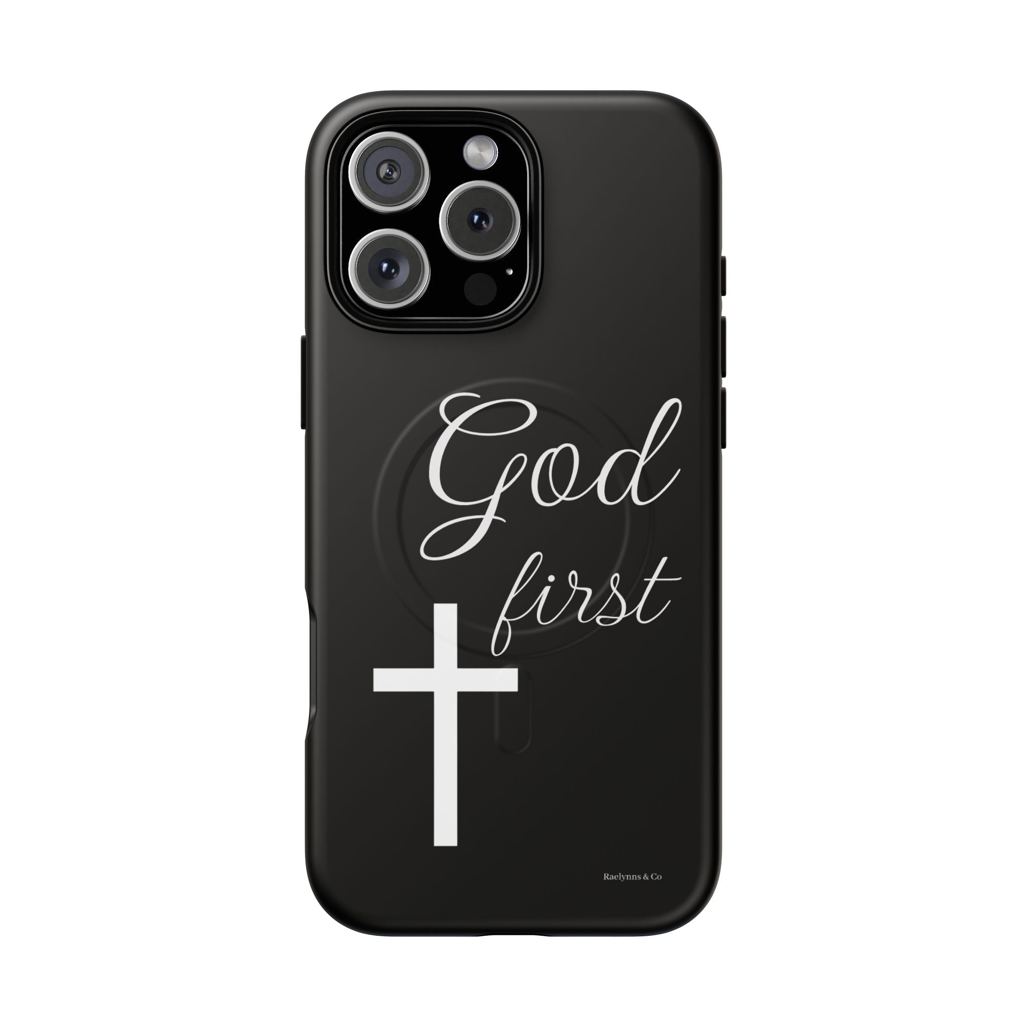 God First Phone Case — Black Tough Magnetic Christian iPhone Cover - RaeLynns Boutique