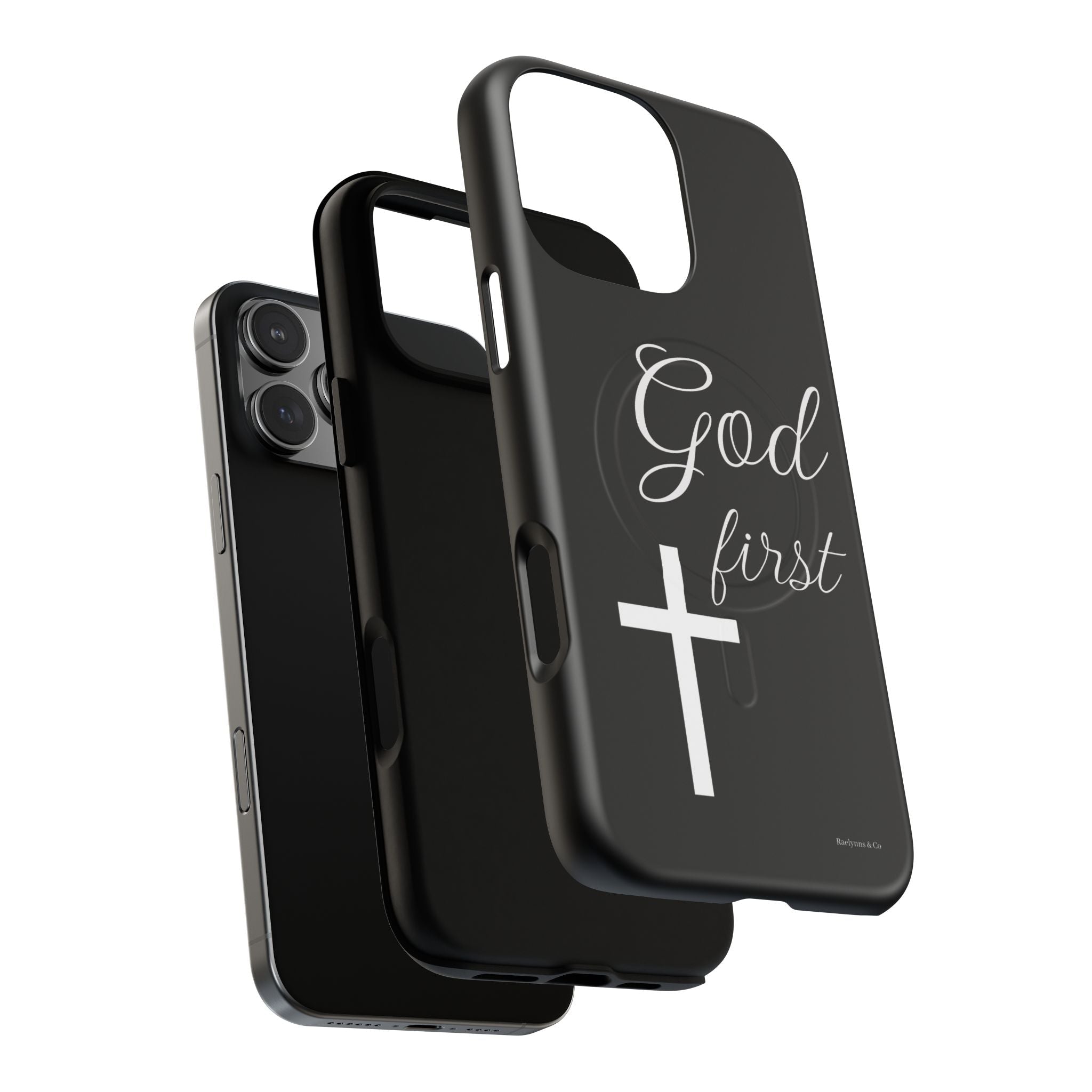God First Phone Case — Black Tough Magnetic Christian iPhone Cover - RaeLynns Boutique