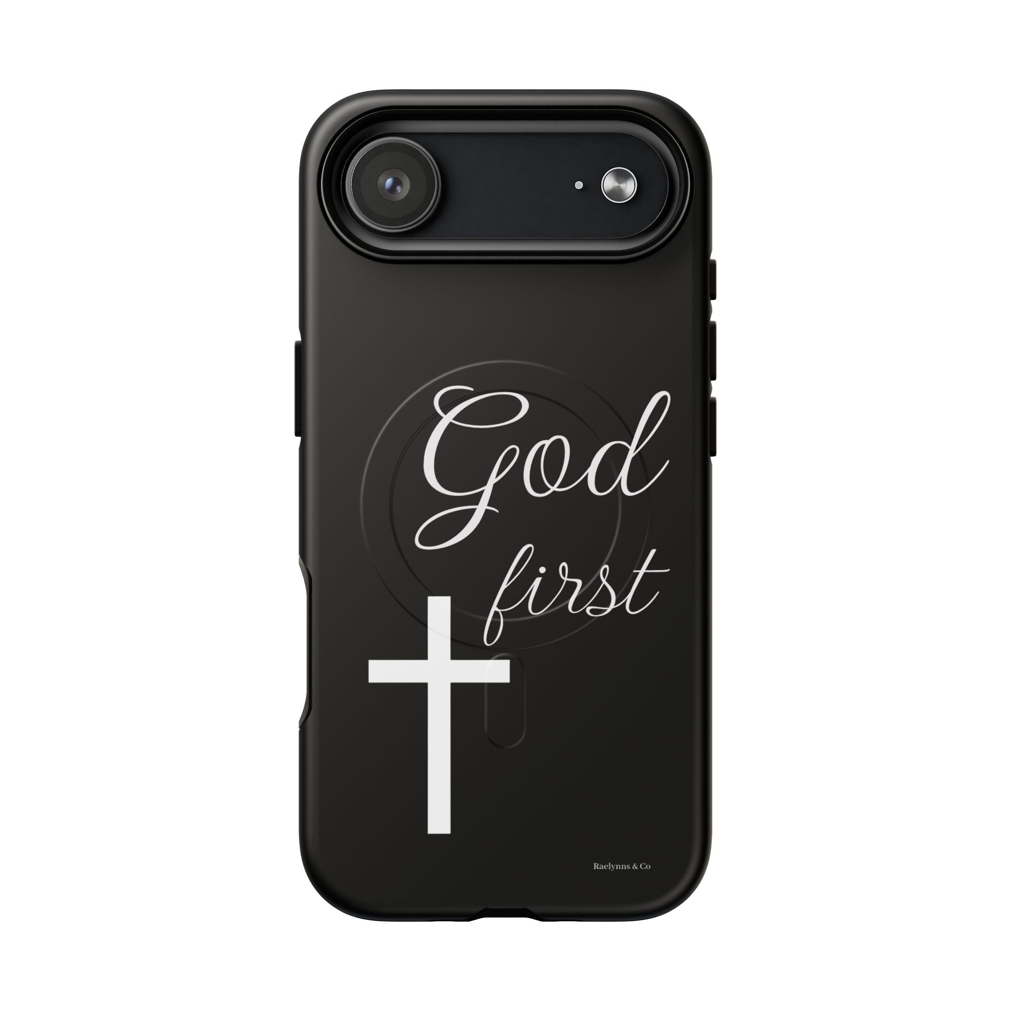 God First Phone Case — Black Tough Magnetic Christian iPhone Cover - RaeLynns Boutique