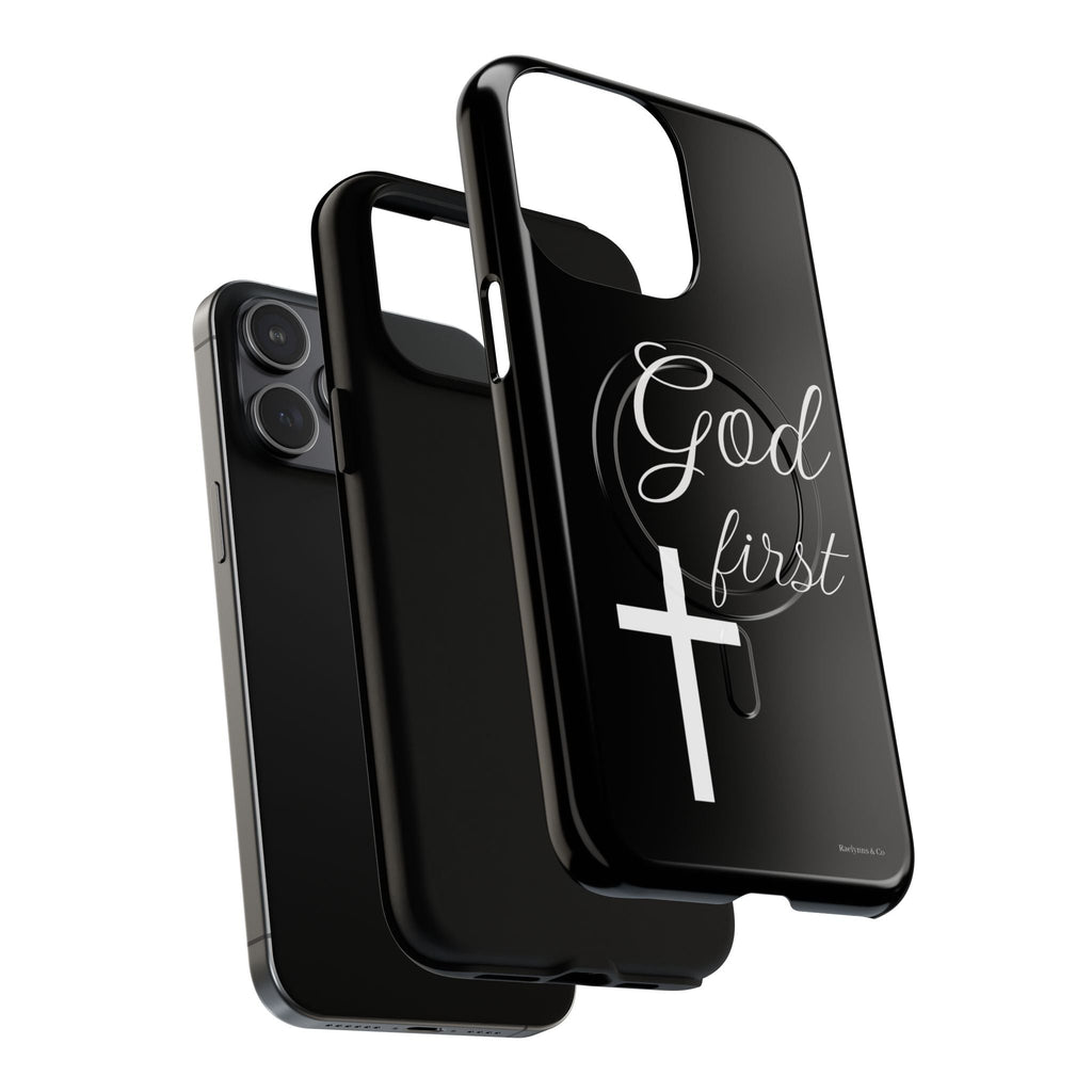 God First Phone Case — Black Tough Magnetic Christian iPhone Cover - RaeLynns Boutique