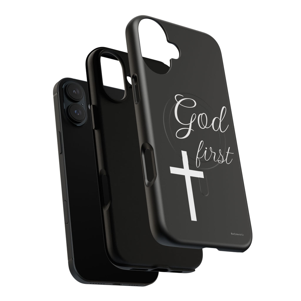 God First Phone Case — Black Tough Magnetic Christian iPhone Cover - RaeLynns Boutique