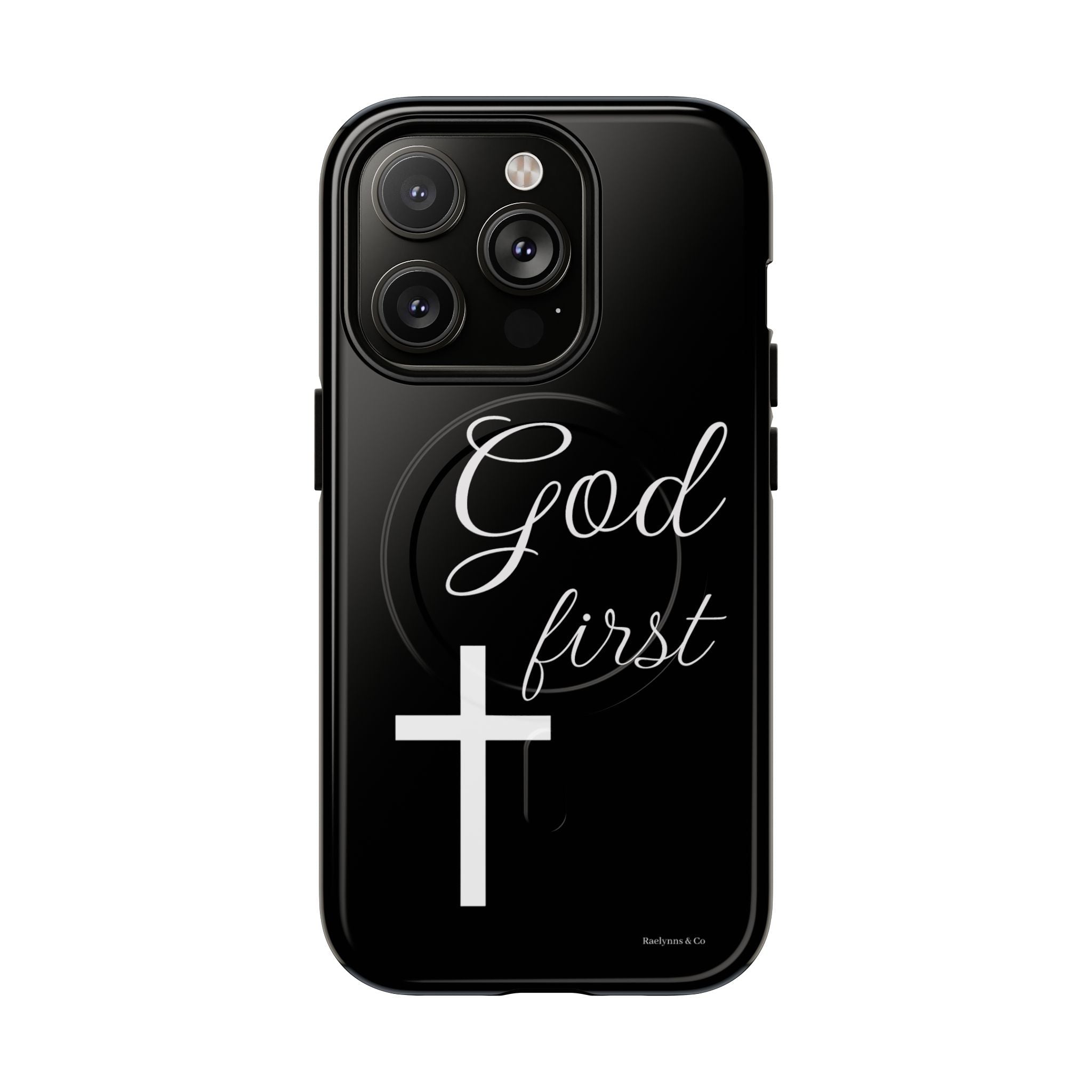 God First Phone Case — Black Tough Magnetic Christian iPhone Cover - RaeLynns Boutique