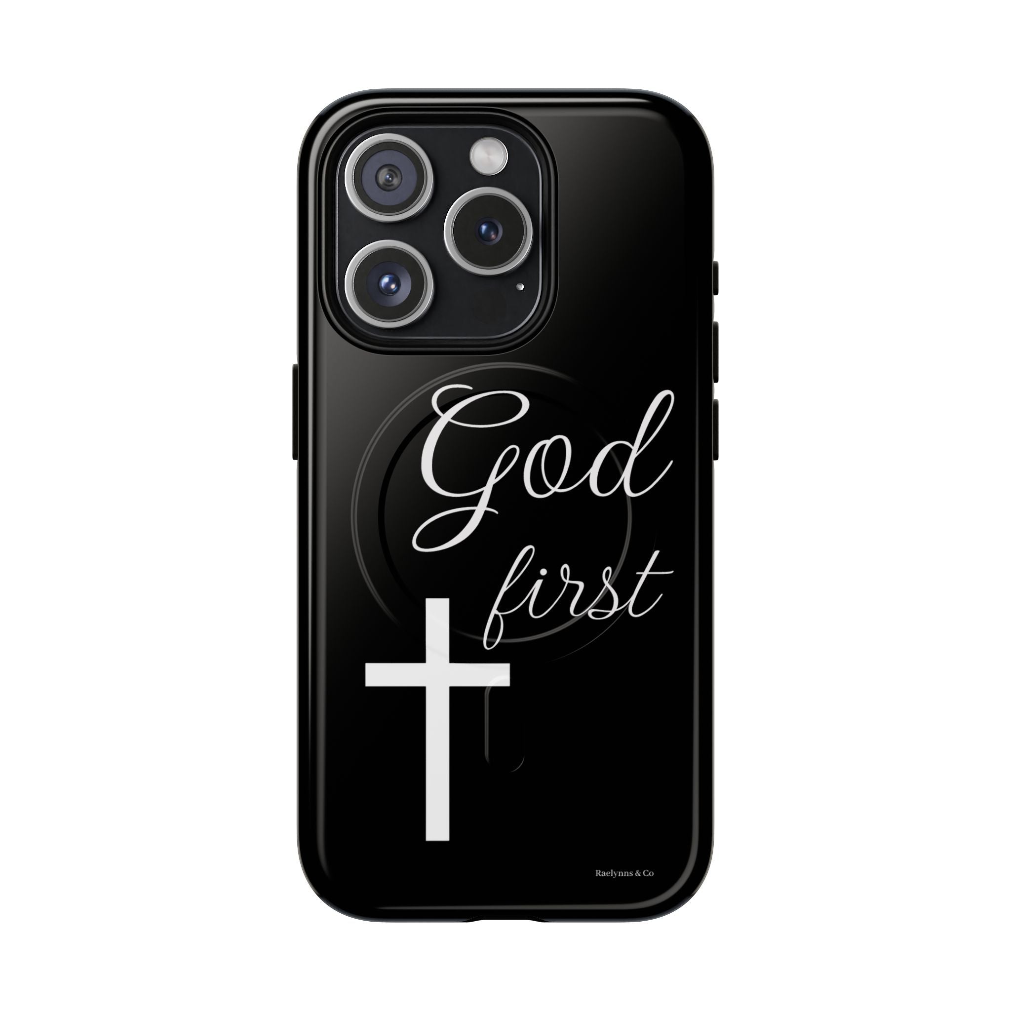 God First Phone Case — Black Tough Magnetic Christian iPhone Cover - RaeLynns Boutique
