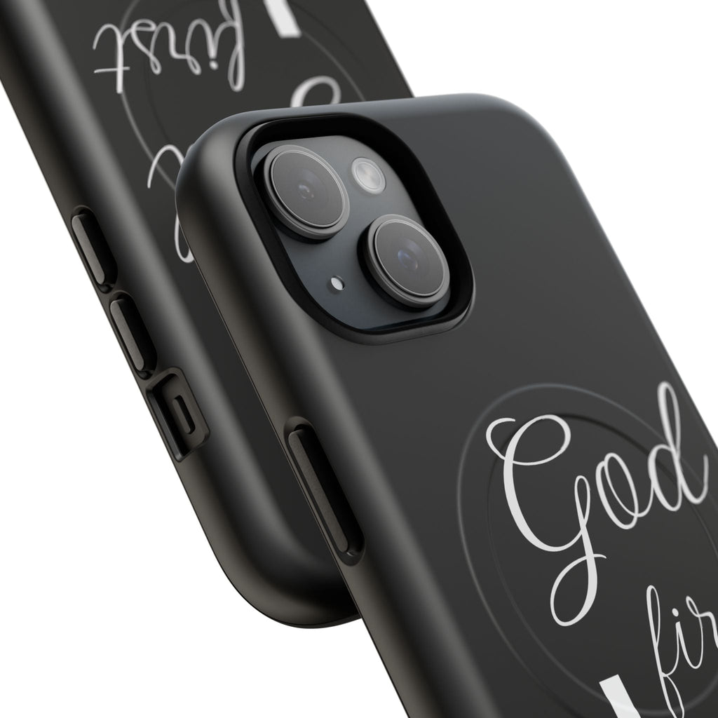 God First Phone Case — Black Tough Magnetic Christian iPhone Cover - RaeLynns Boutique