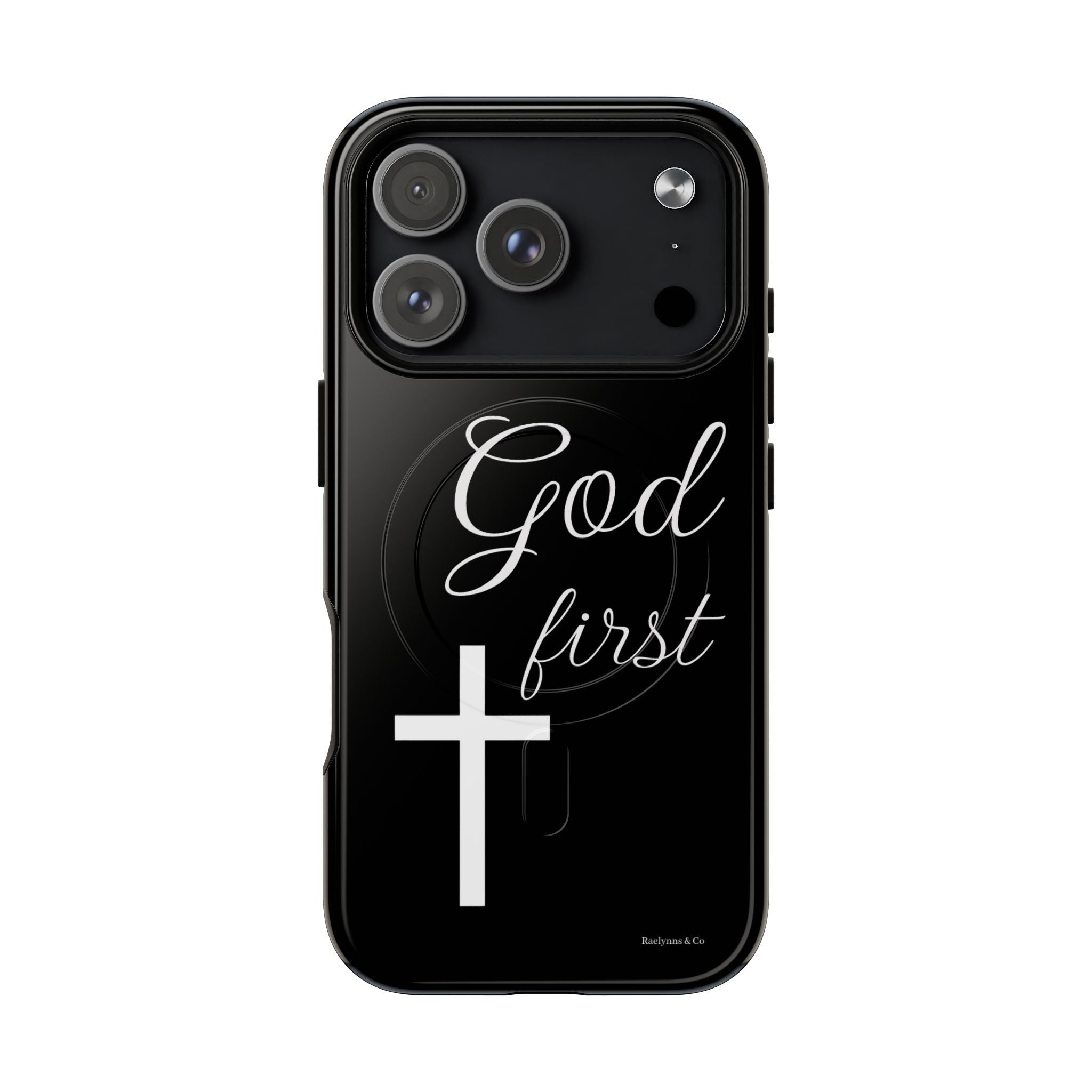 God First Phone Case — Black Tough Magnetic Christian iPhone Cover - RaeLynns Boutique