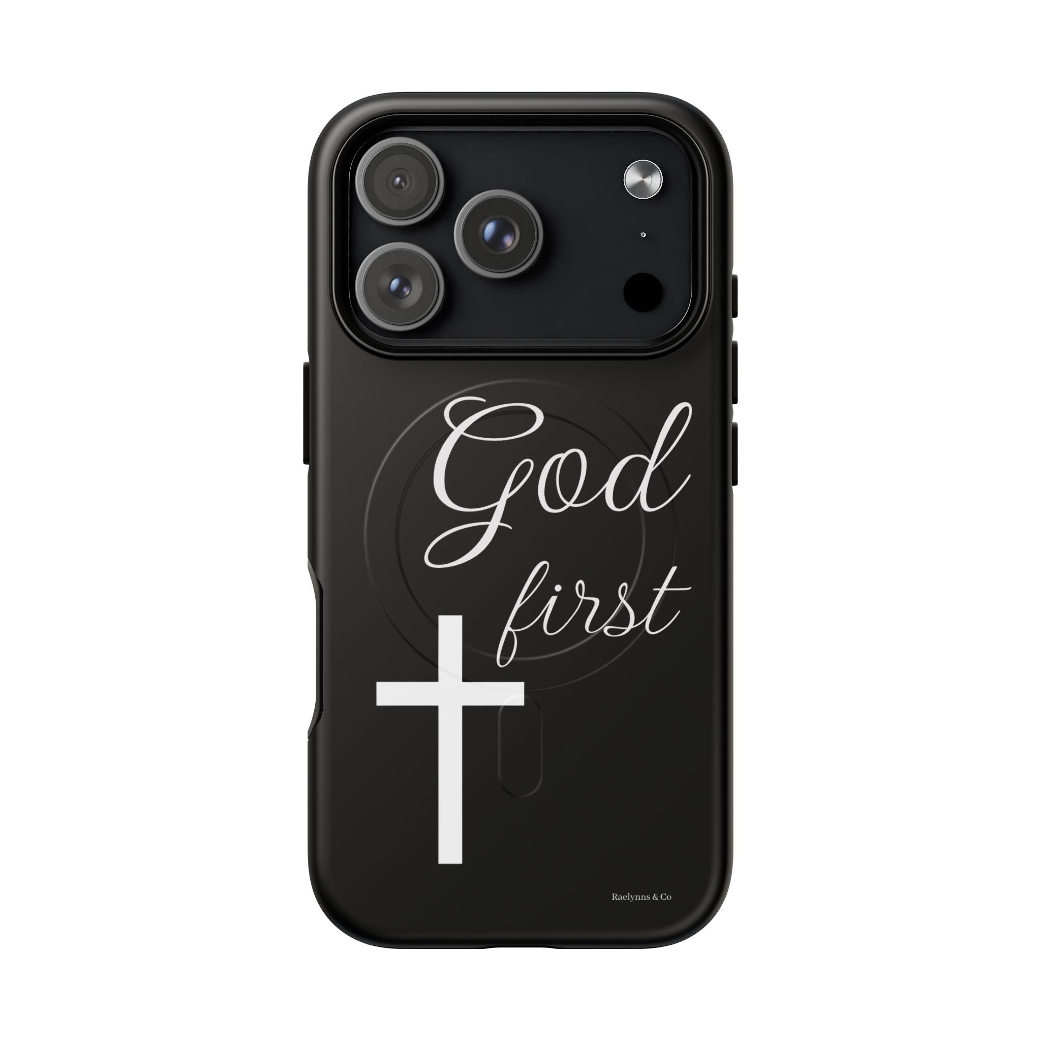 God First Phone Case — Black Tough Magnetic Christian iPhone Cover - RaeLynns Boutique