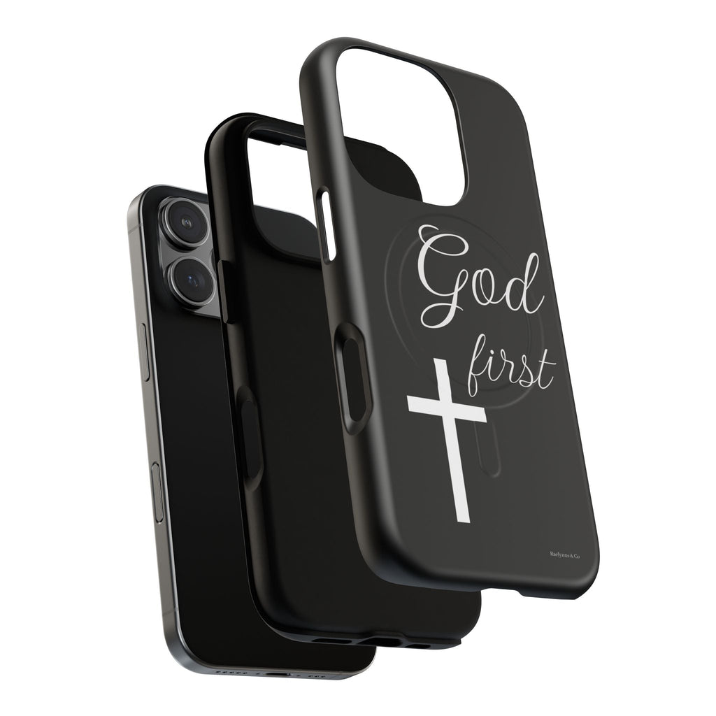God First Phone Case — Black Tough Magnetic Christian iPhone Cover - RaeLynns Boutique