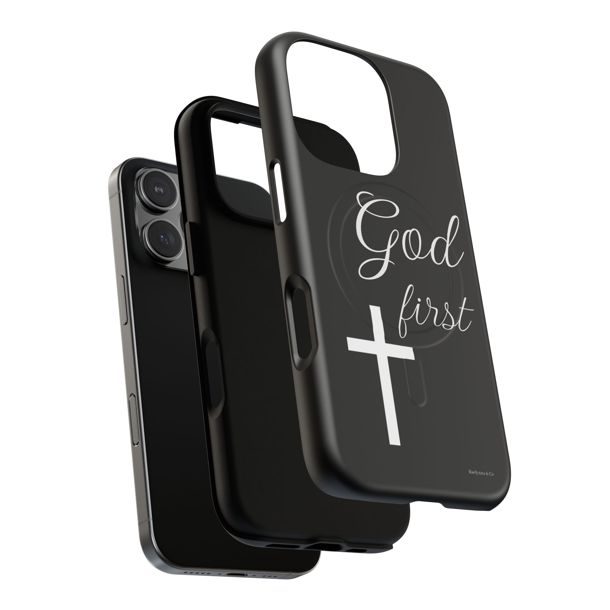 God First Phone Case — Black Tough Magnetic Christian iPhone Cover - RaeLynns Boutique